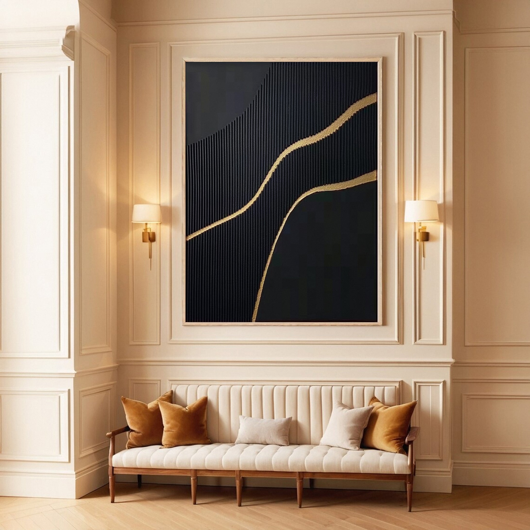 Luxury Black & Gold Abstract Art