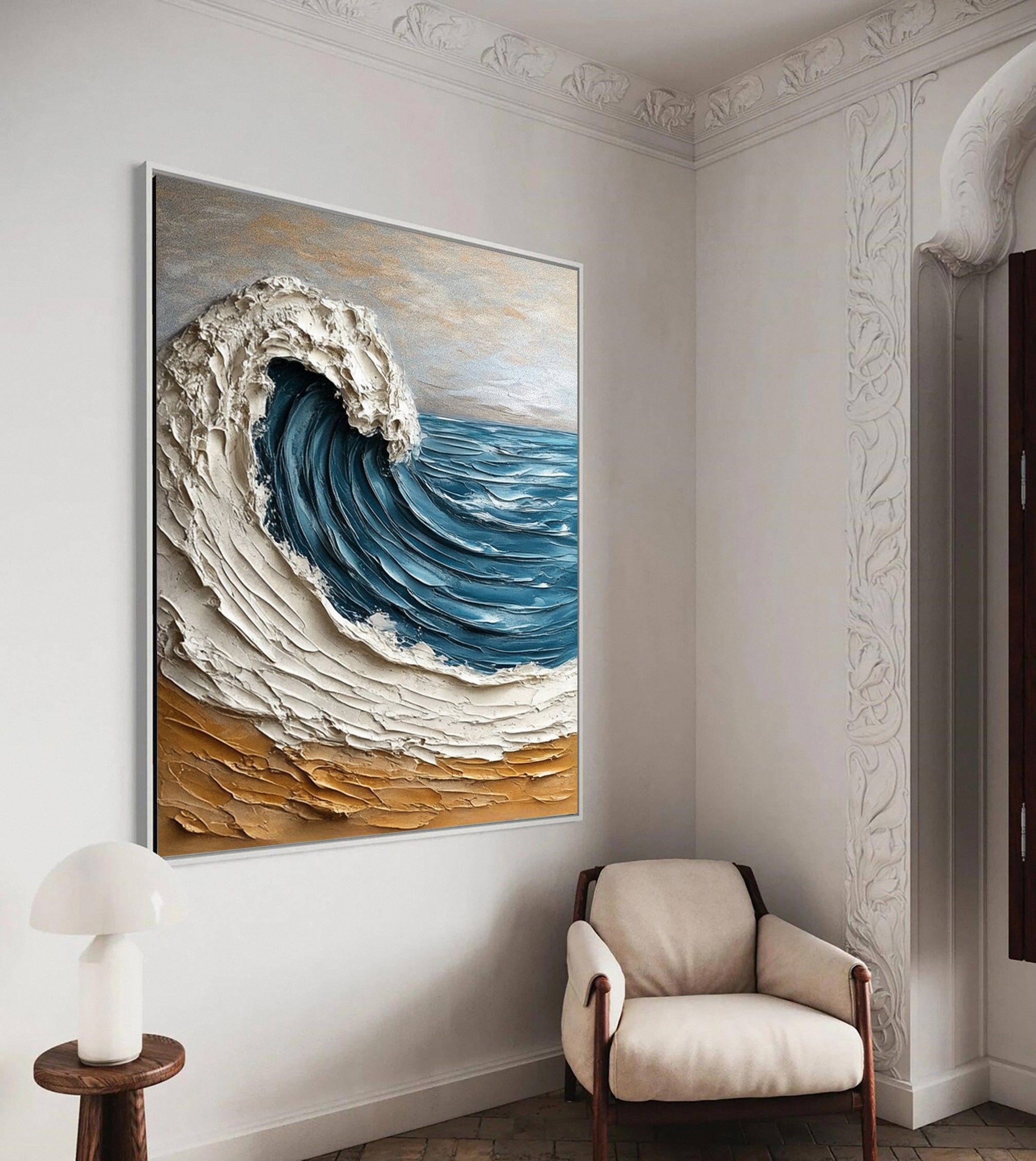 Dynamic Ocean Wave Canvas Art for Elegant Homes #OP032