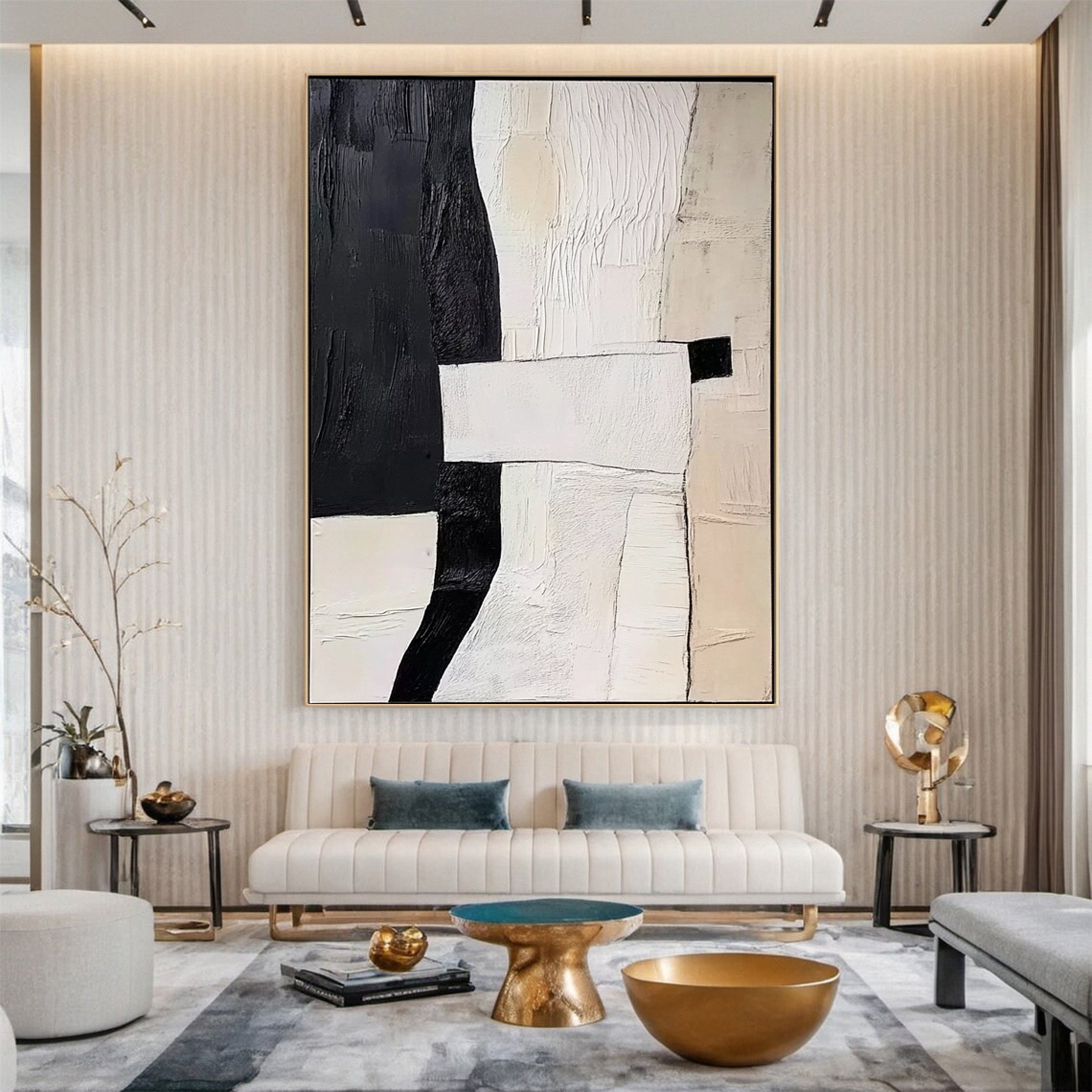 Black & Beige Wabi Sabi Canvas