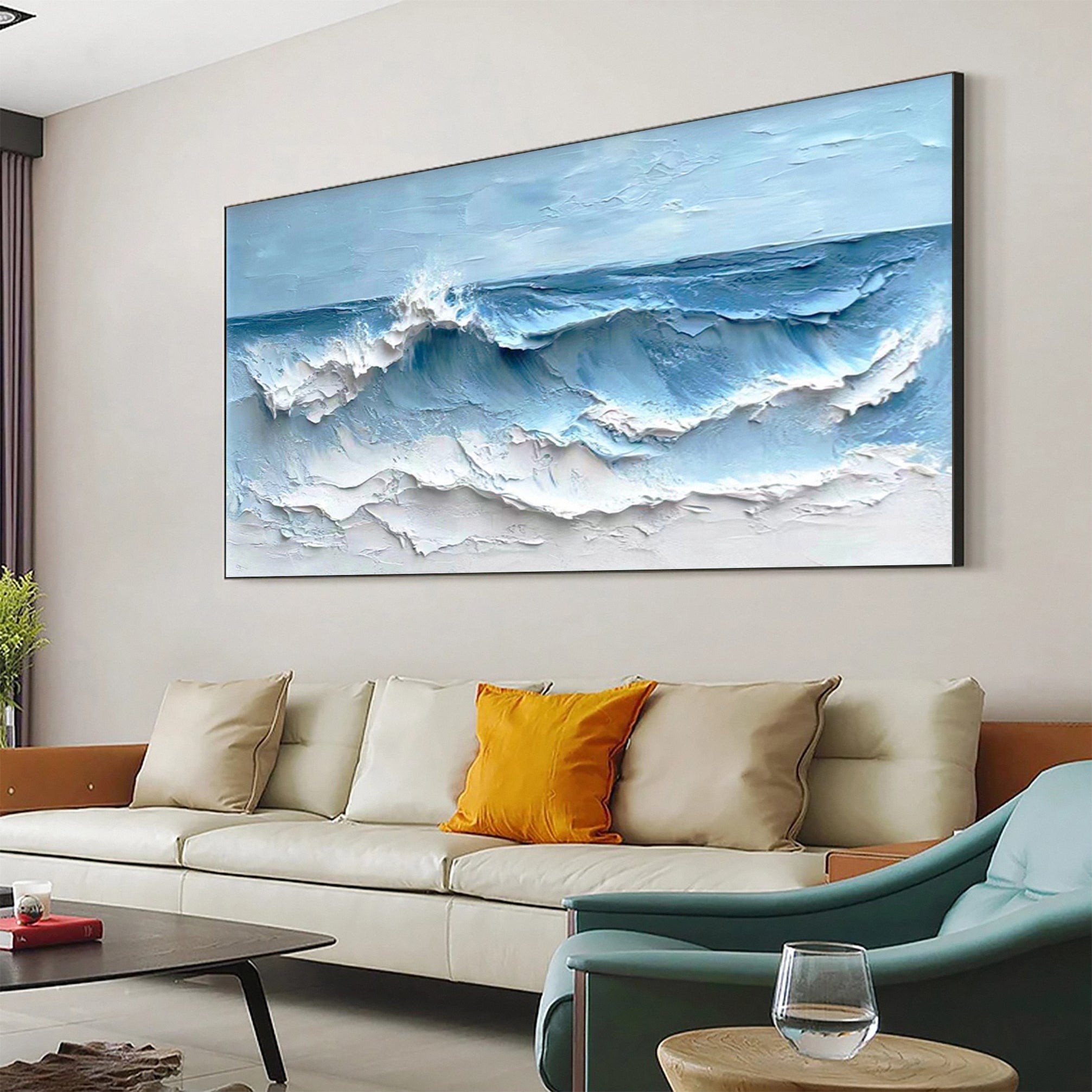 Dynamic Sea Wave Art for Contemporary Living Spaces #OP014