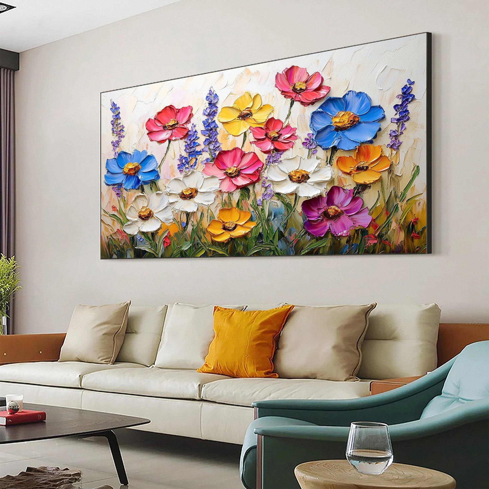 Elegant Colorful Bloom Wall Art for Modern Living Spaces #FB028