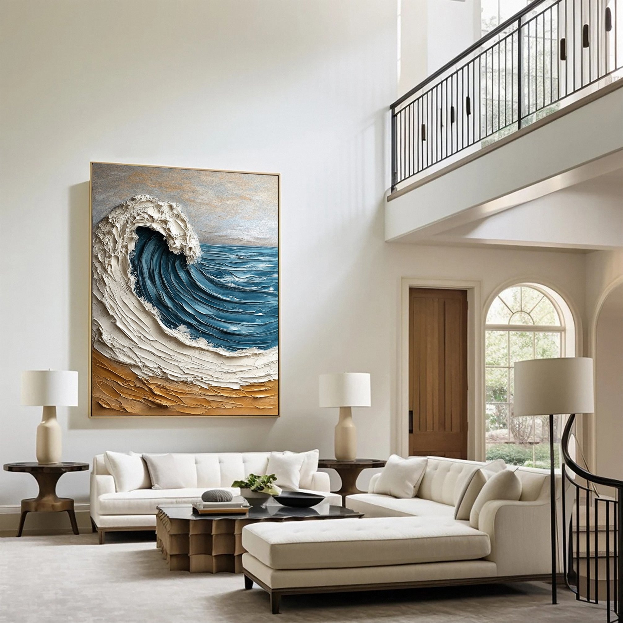 Dynamic Ocean Wave Canvas Art for Elegant Homes #OP032