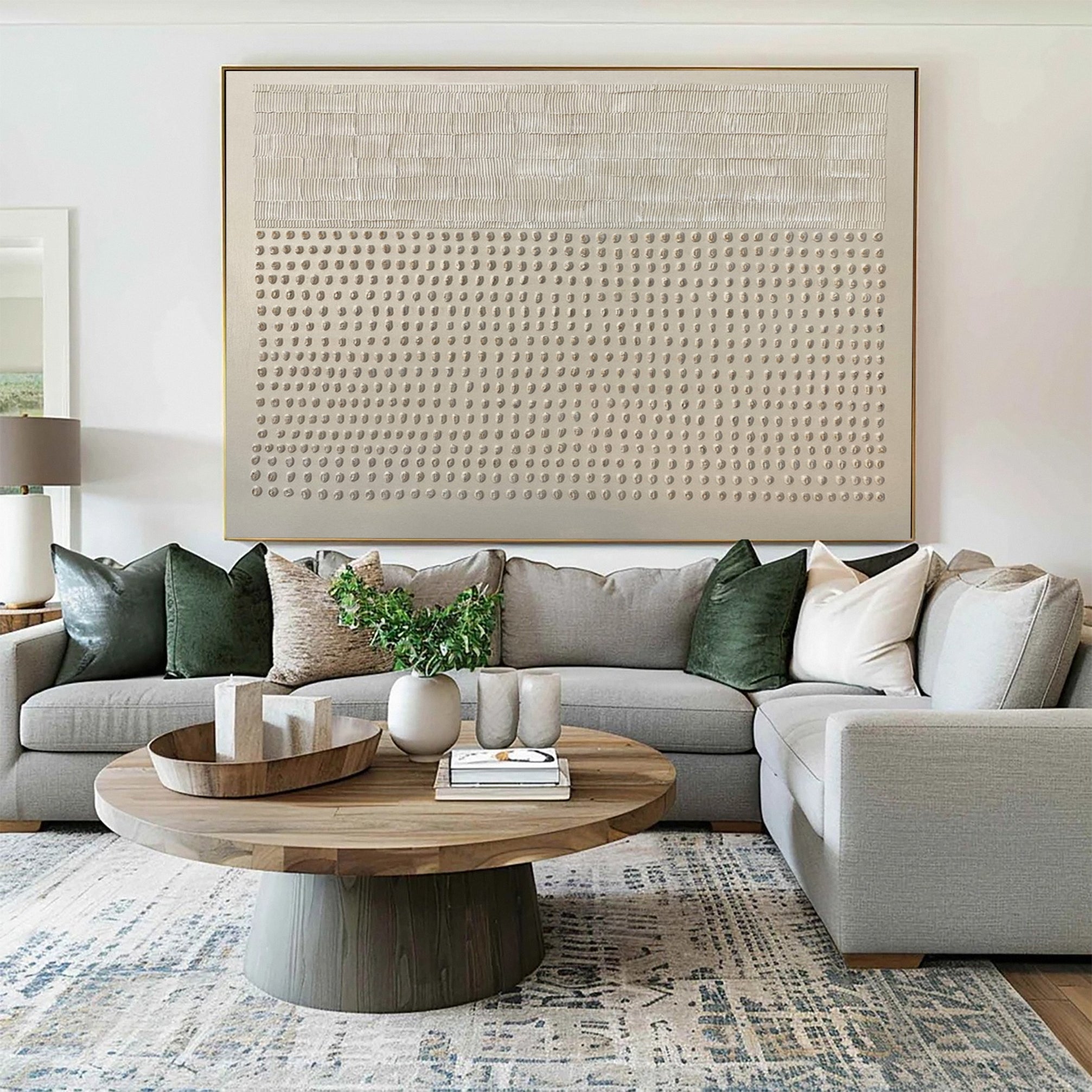 Large Textured Abstract with Linear and Dot-like Patterns #MM583