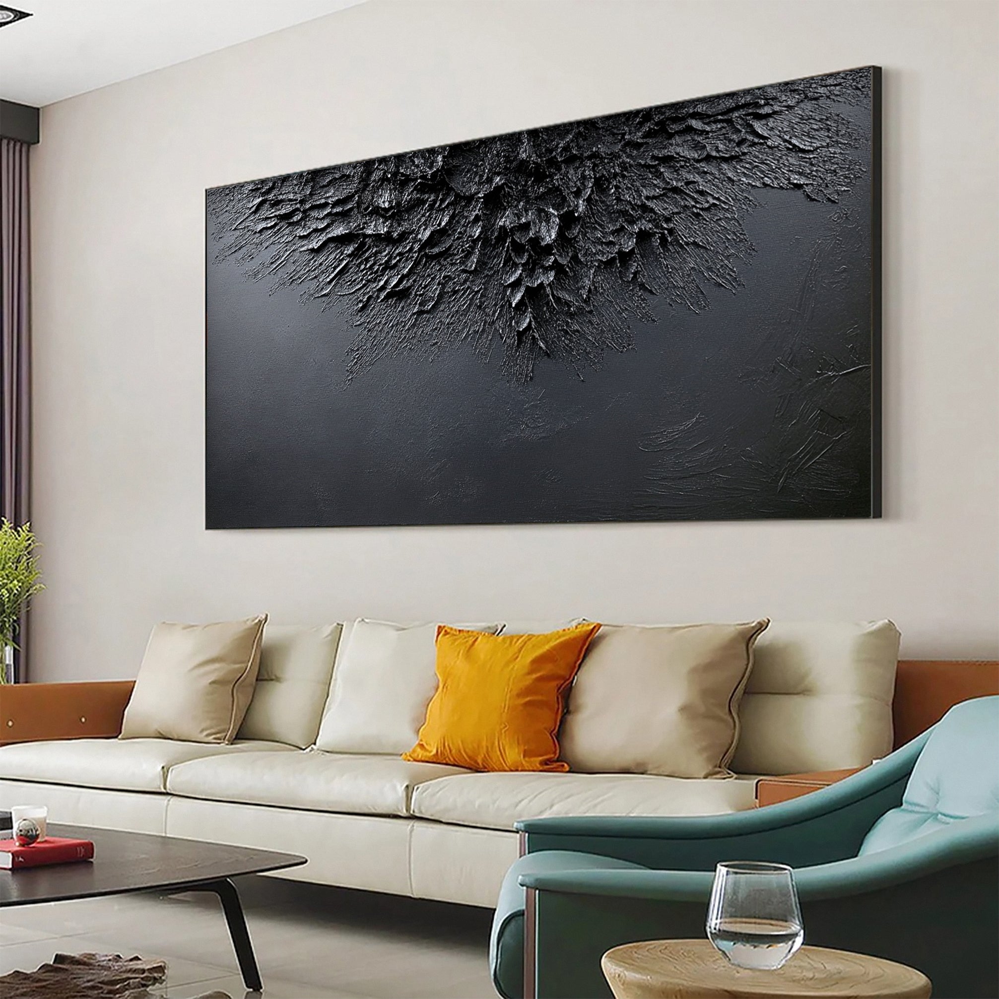 Luxurious Black Texture Artwork for Modern Home #MM114