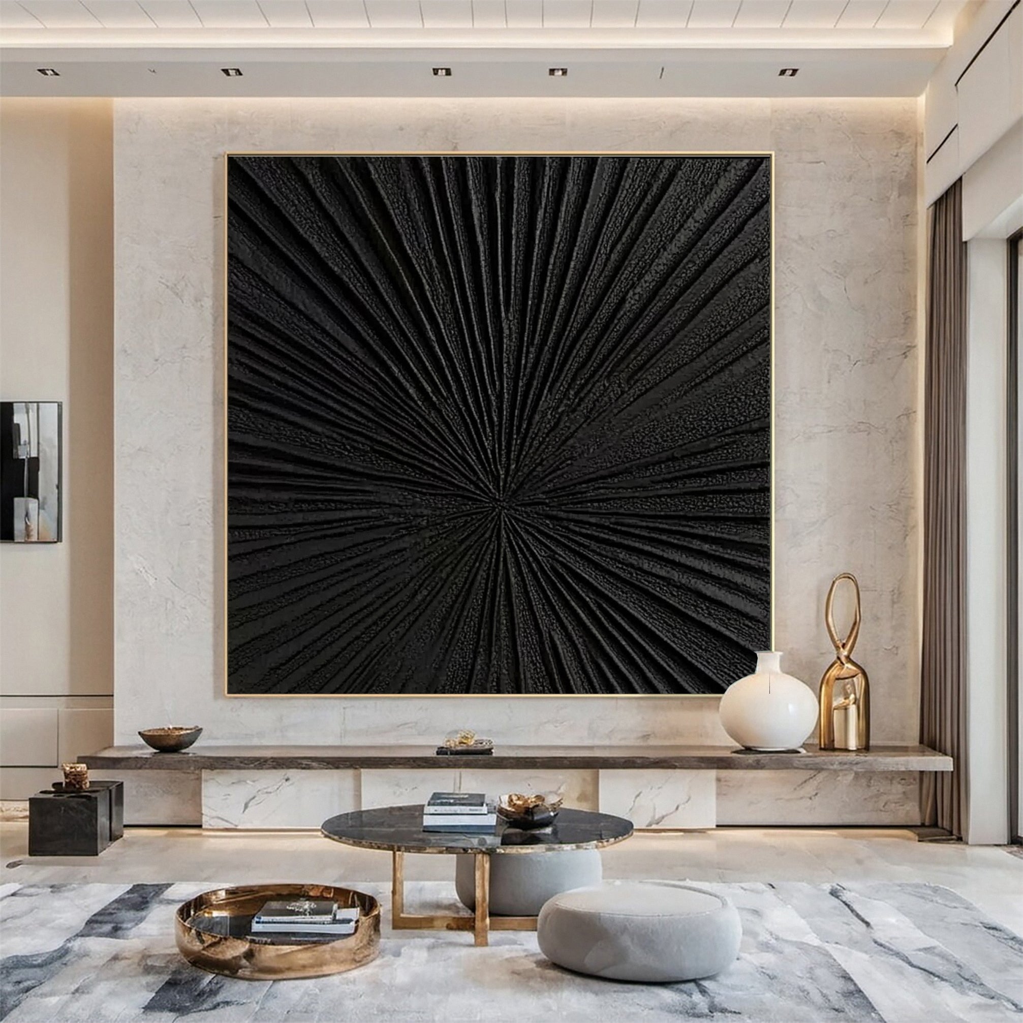 Sleek Black Canvas Art