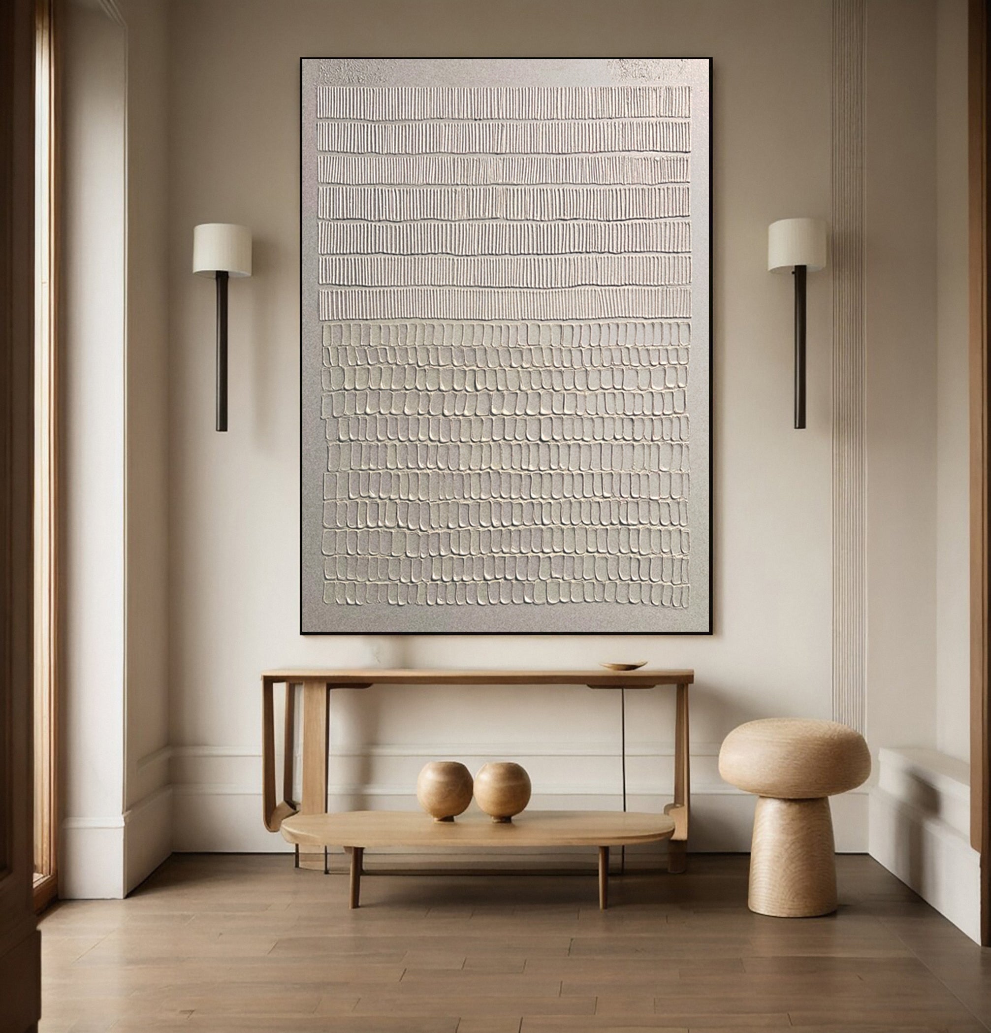 Modern Canvas with Vertical Impressions in Horizontal Zones #MM613