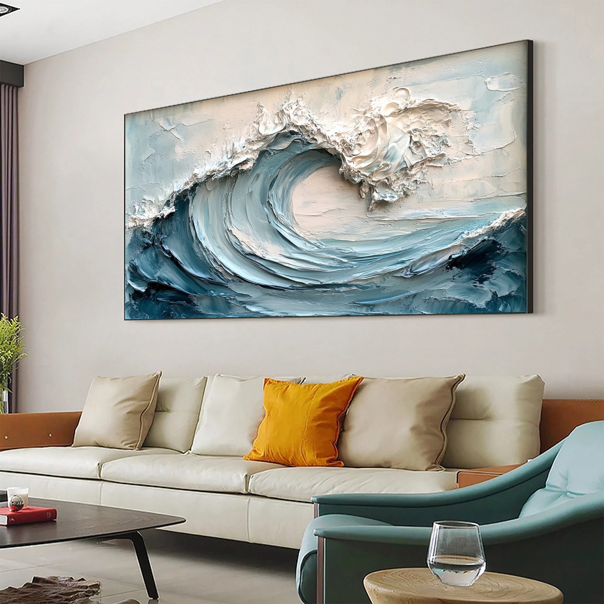 Dynamic Ocean Wave Canvas Art for Contemporary Homes #OP020