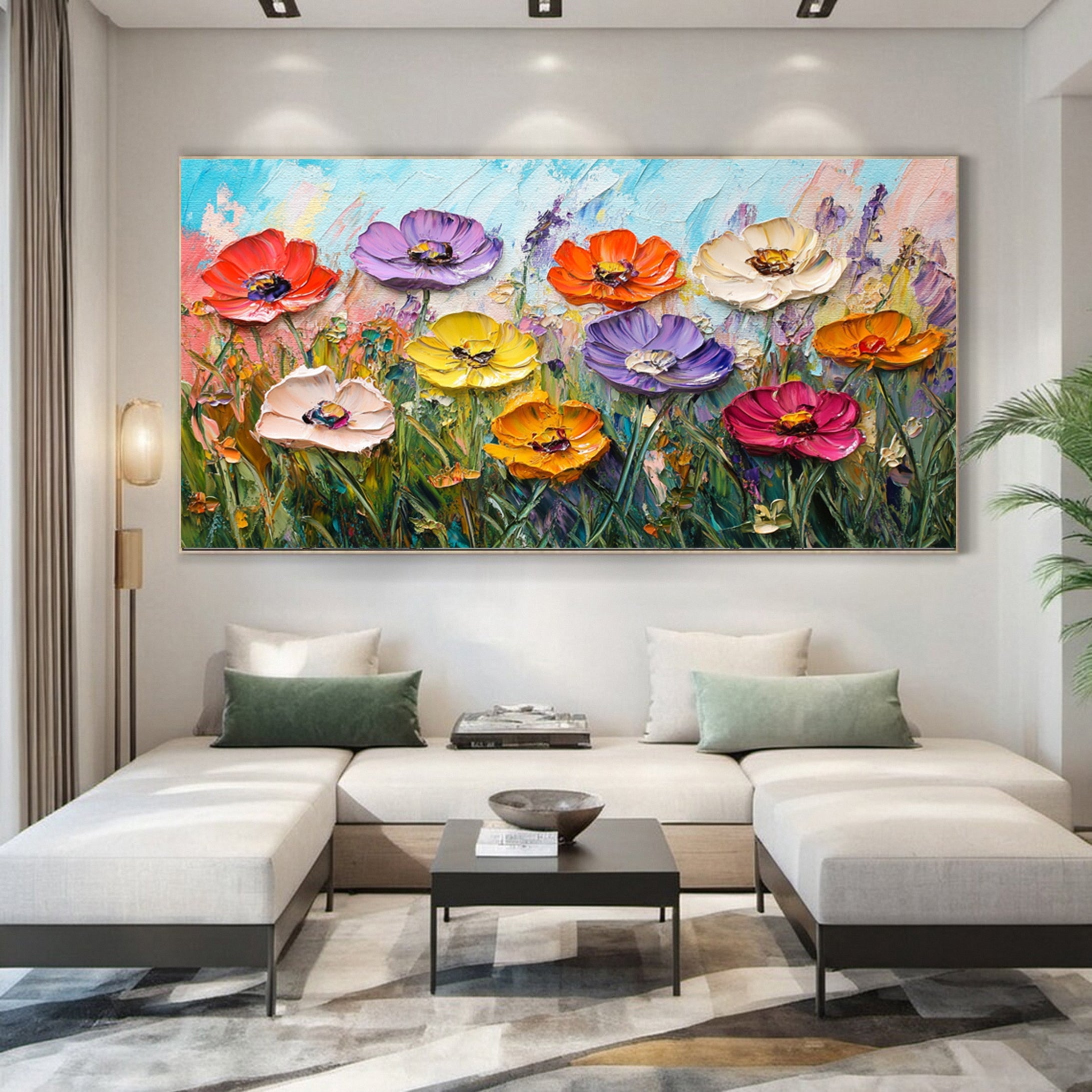 Vibrant Floral Abstract Painting for Contemporary Homes