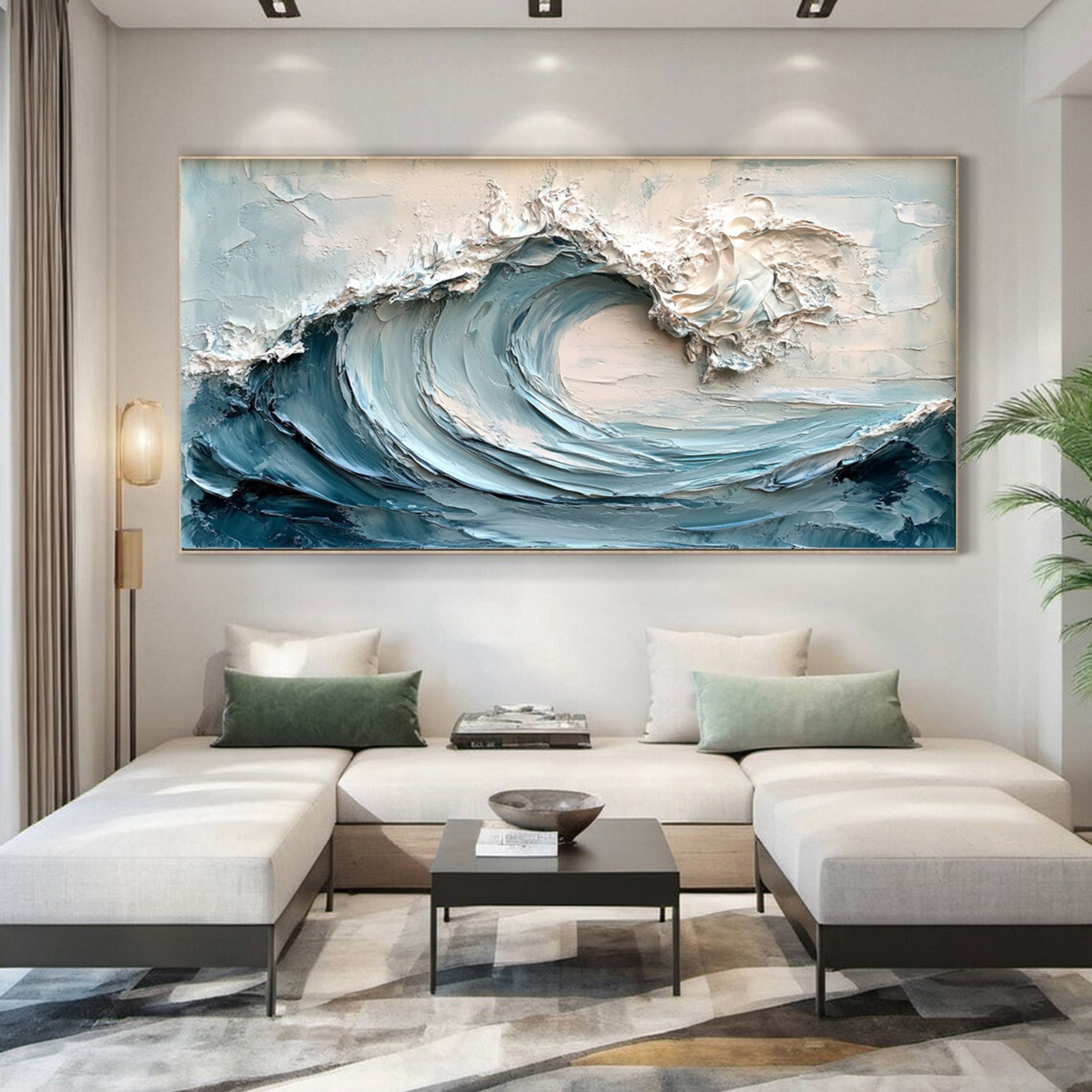 Dynamic Ocean Wave Canvas Art for Contemporary Homes #OP020