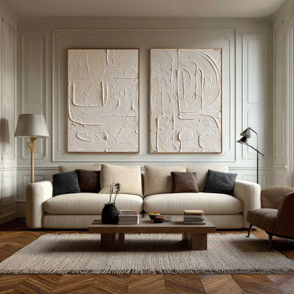 Abstract Relief Art Duo for Modern Interiors #AG 013