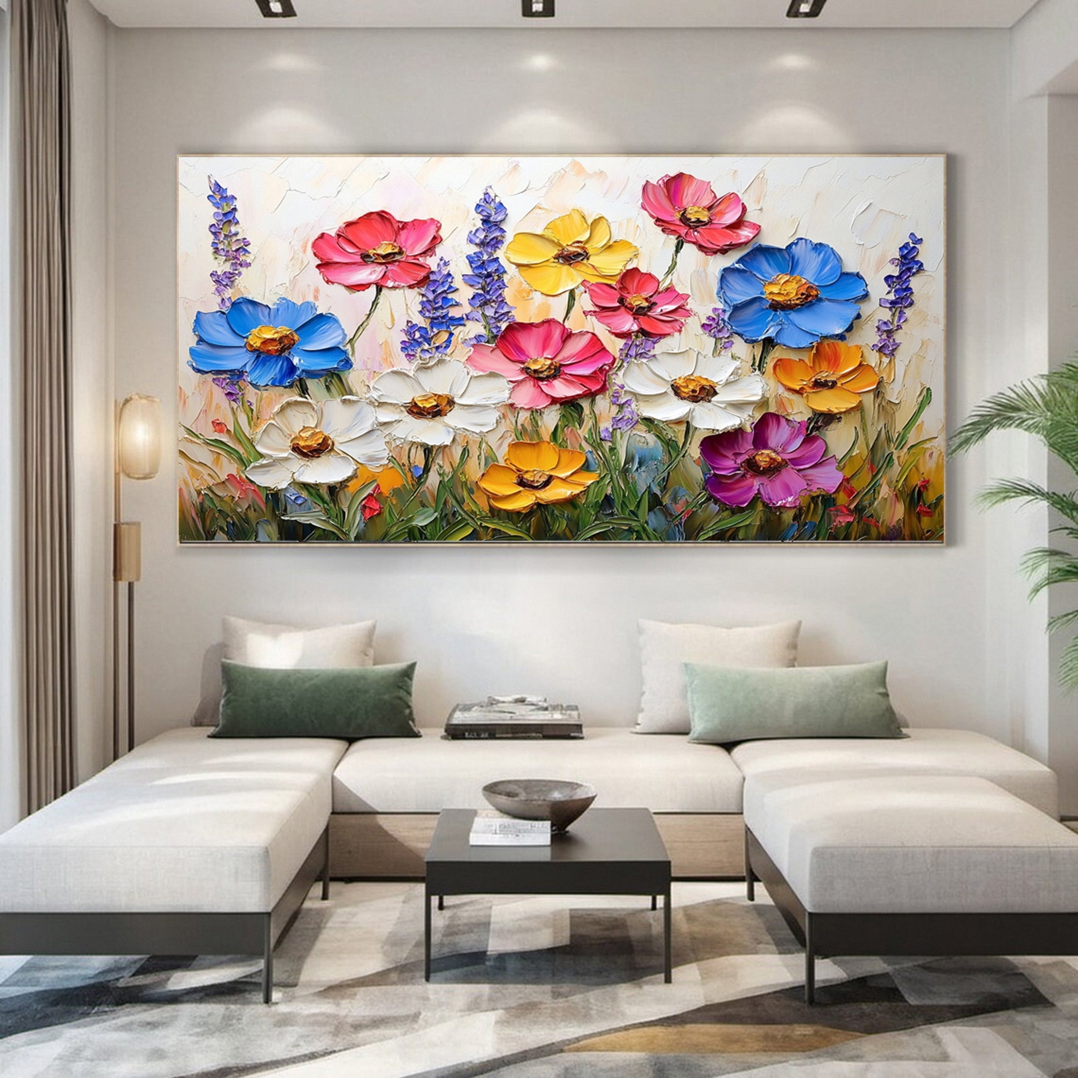 Elegant Colorful Bloom Wall Art for Modern Living Spaces #FB028