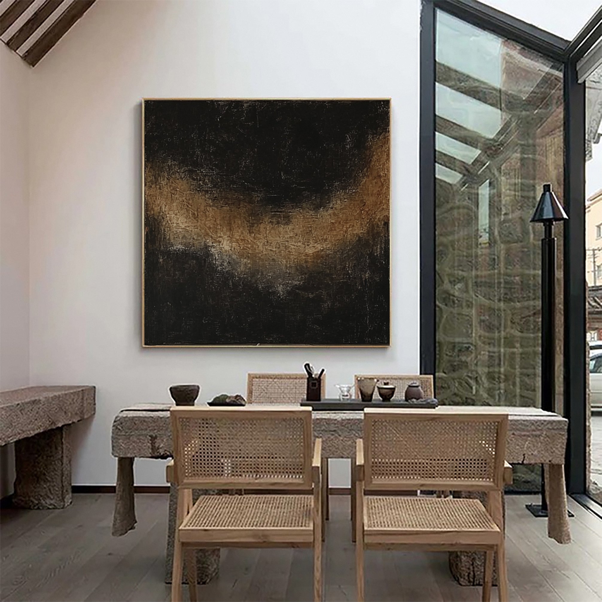 Contemporary Abstract Art in Dark Tones for Home Decor #MM133