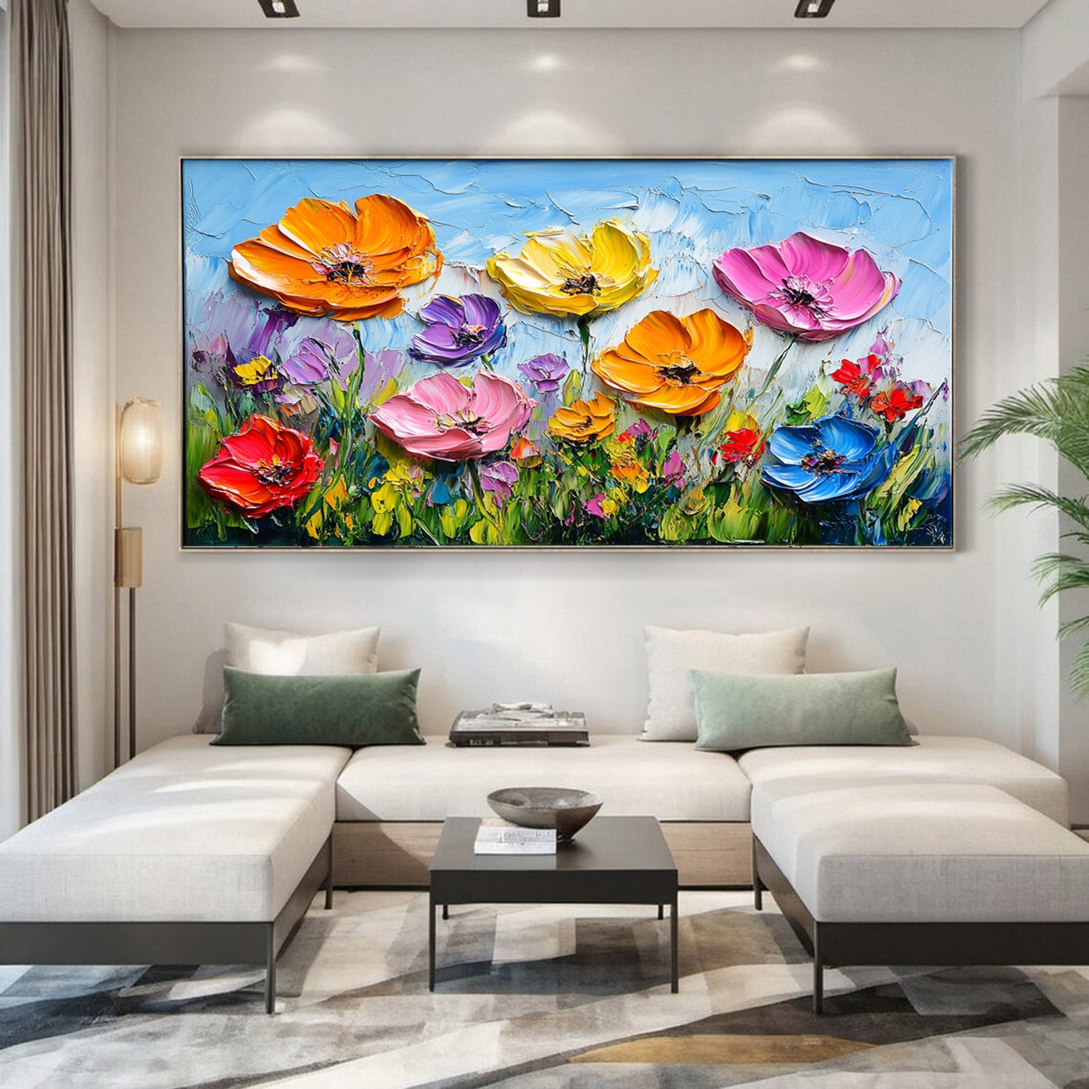 Colorful Textured Flower Landscape for Modern Homes #FB025