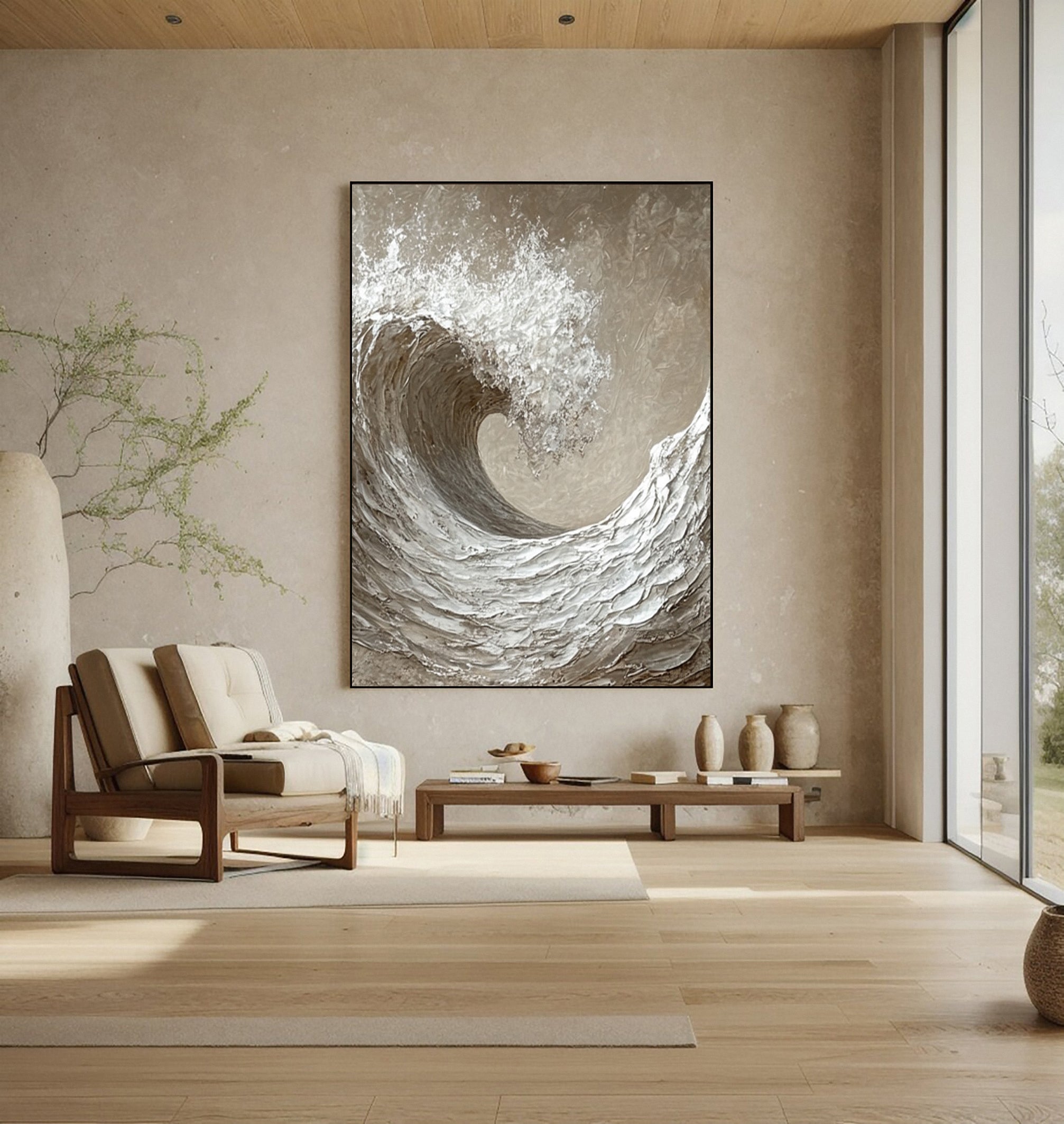 Sculpted Wave: Abstract Seascape with 3D Texture #MM607