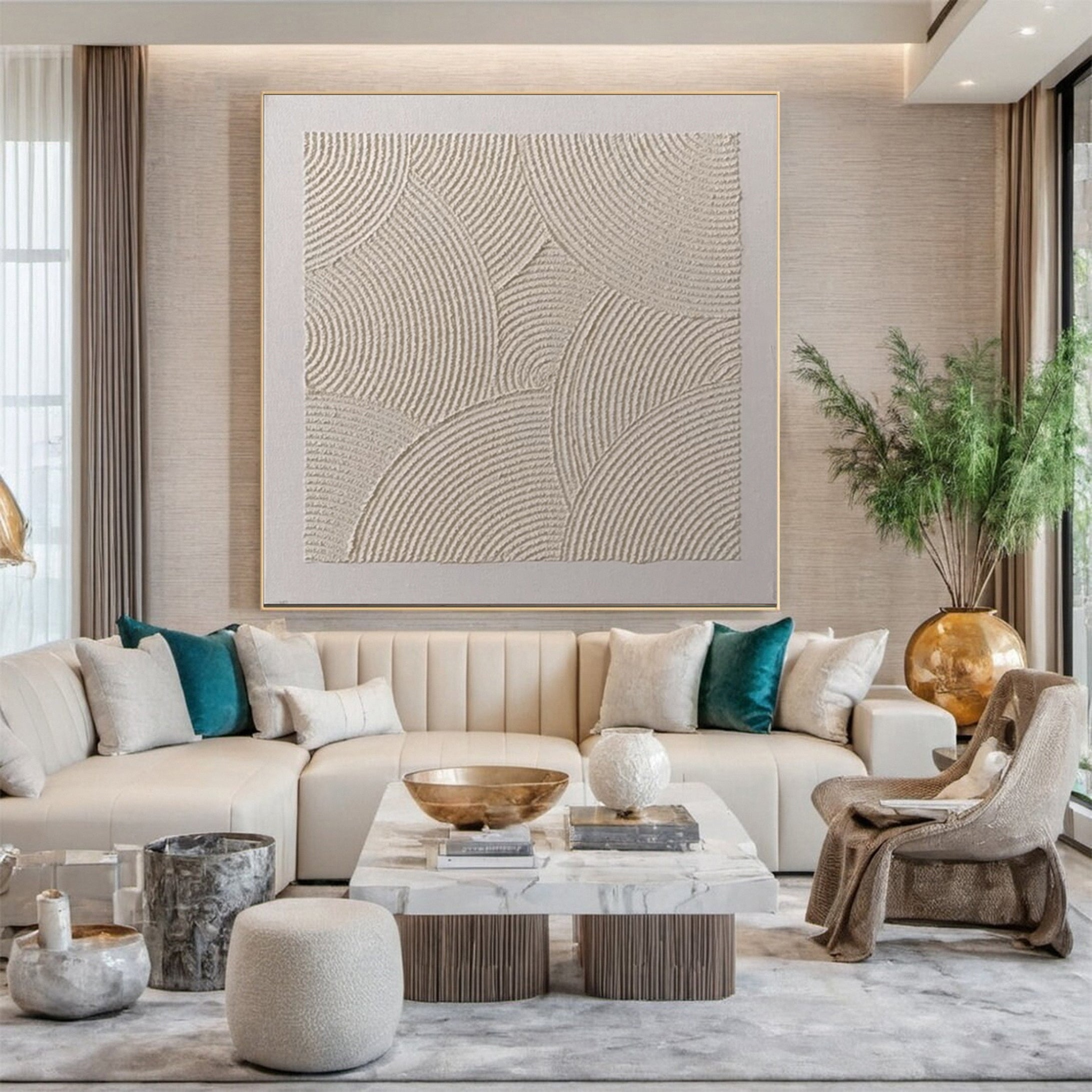 Organic Echoes: Neutral Composition with Imperfect Arcing Forms #MM597