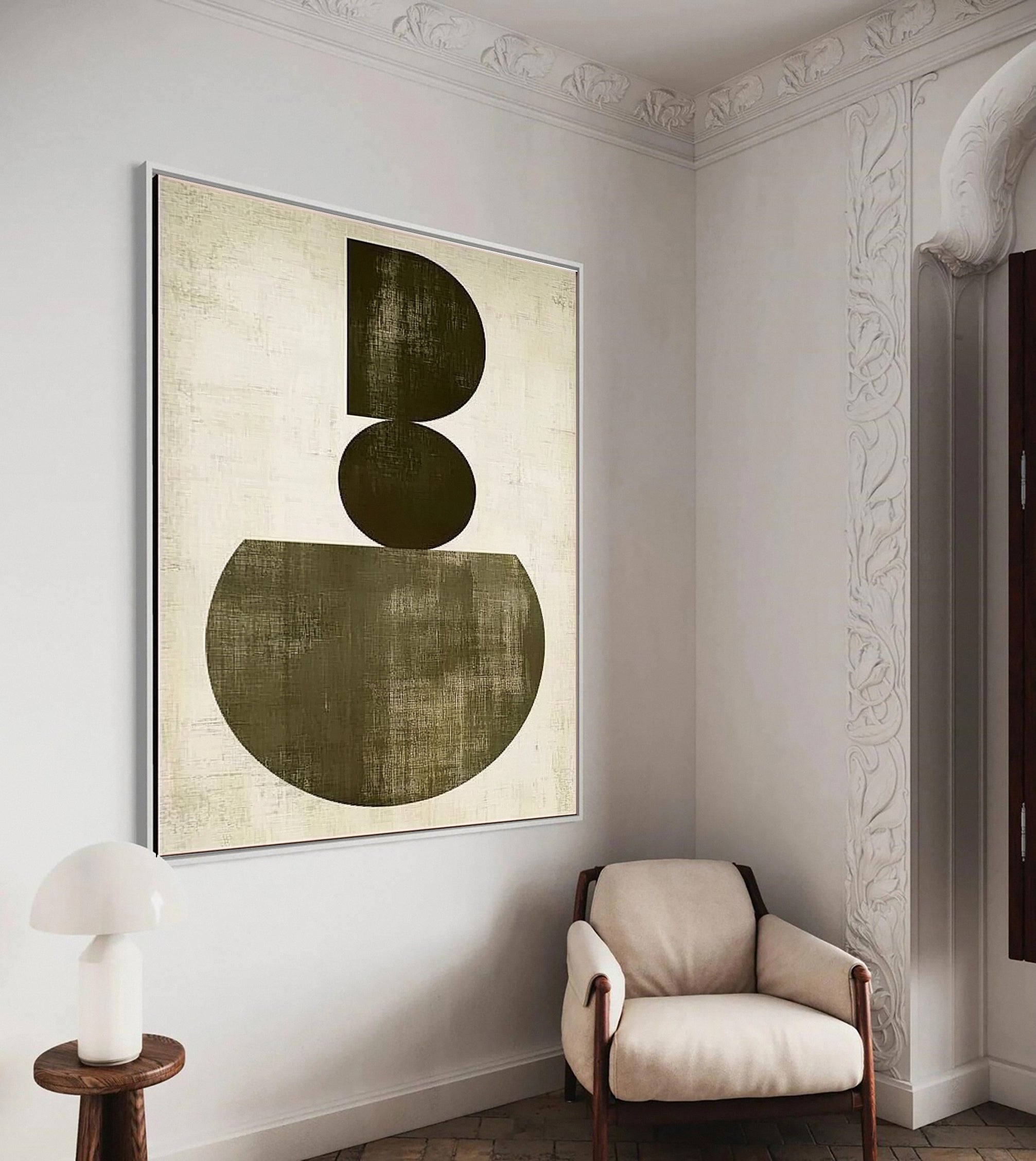 Modern Abstract Wall Art Neutral Geometric Statement #MM138