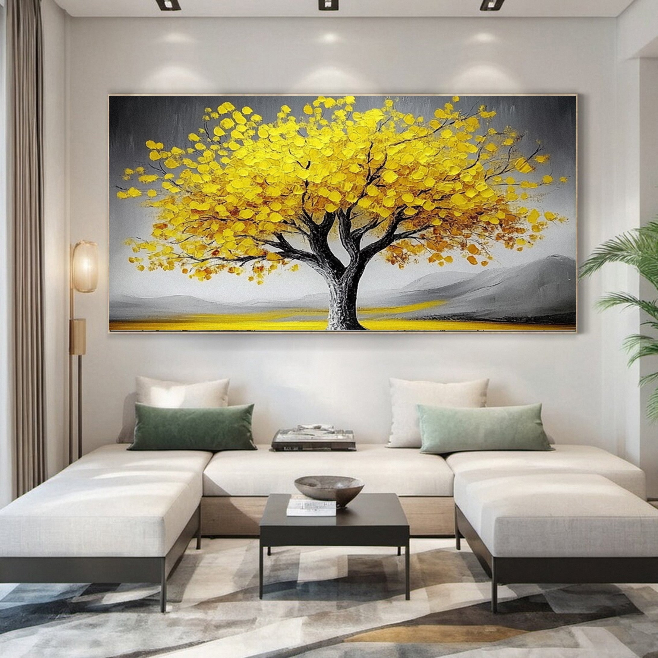 Large Yellow Tree Wall Art