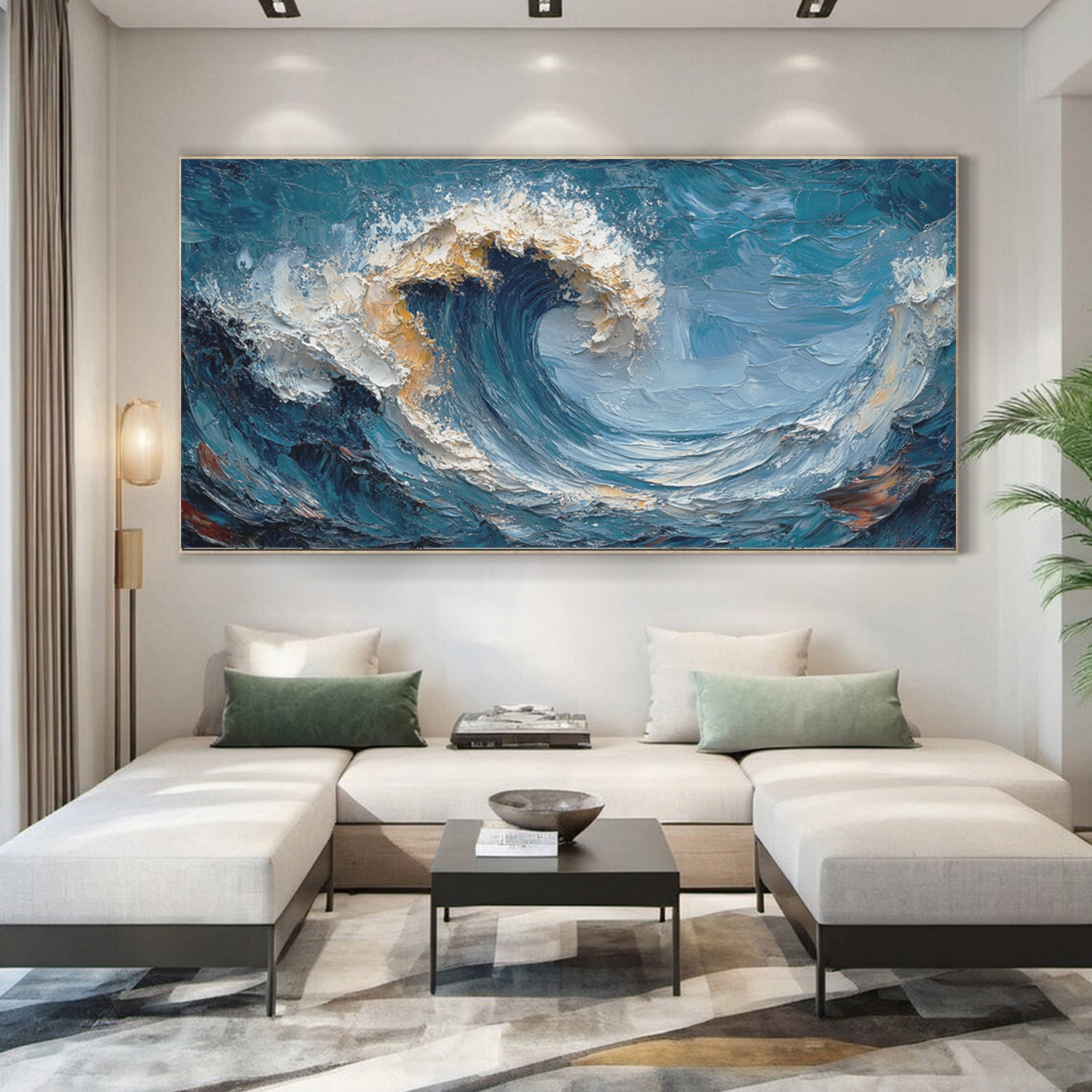 Large Abstract Ocean Wave Canvas