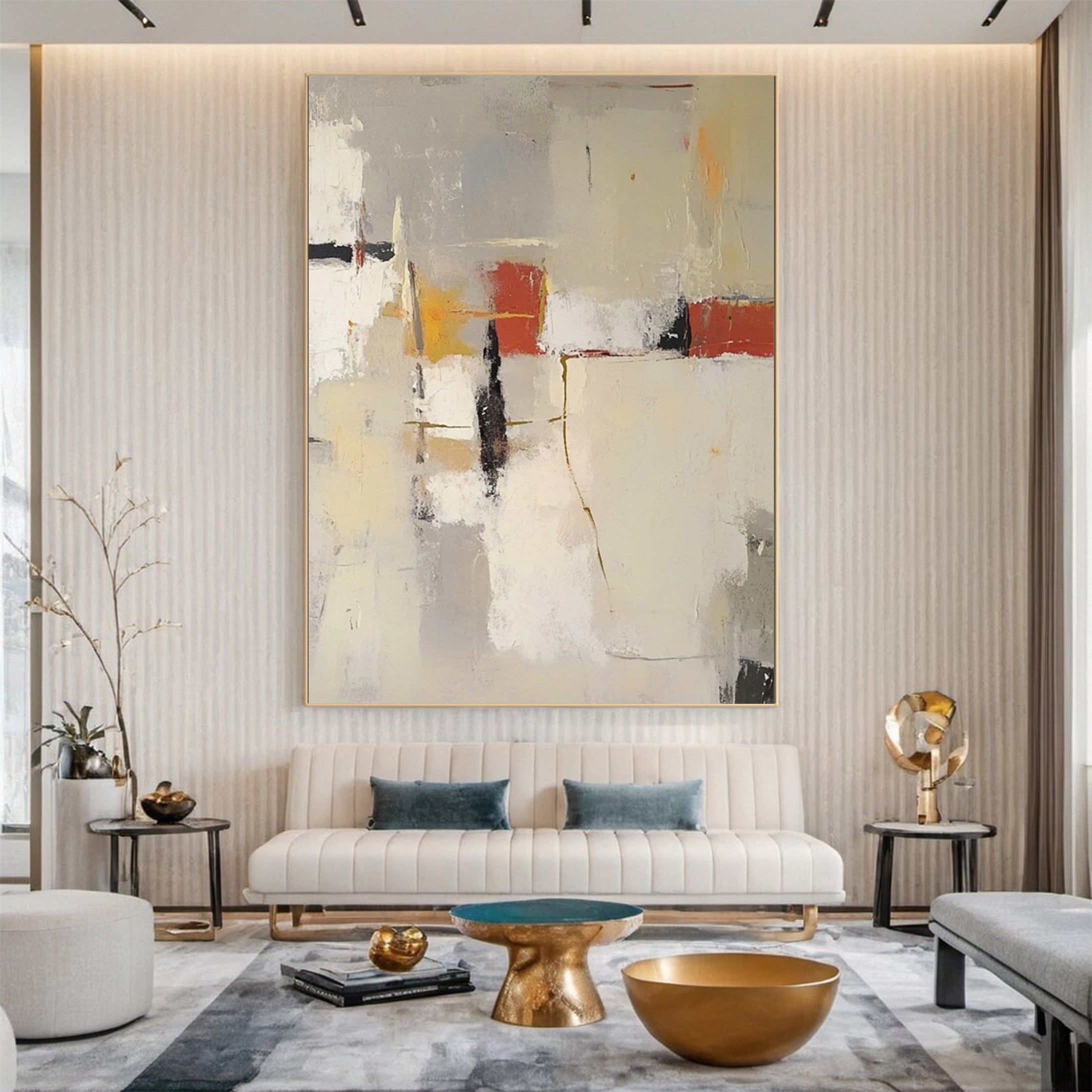 Contemporary Abstract Art Warm Tones Painting for Home Decor #MC024