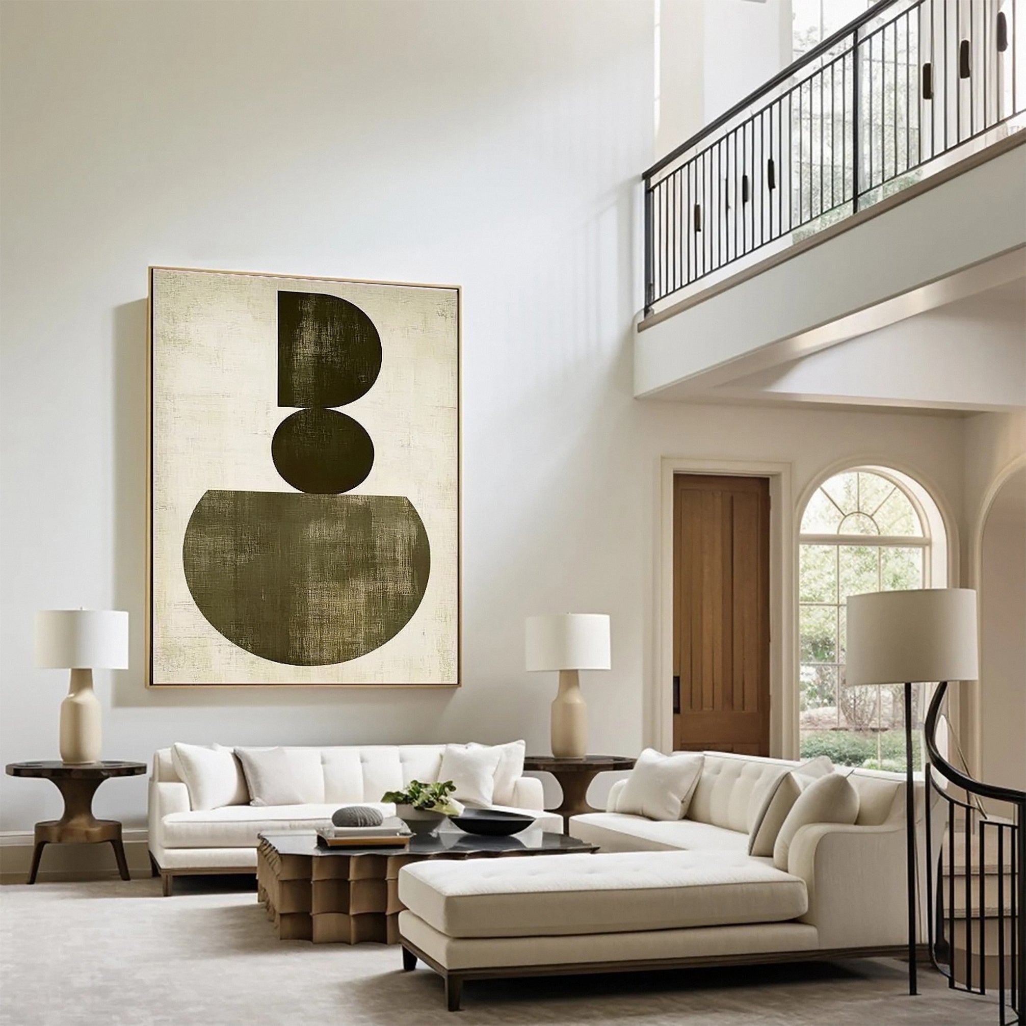 Modern Abstract Wall Art Neutral Geometric Statement #MM138