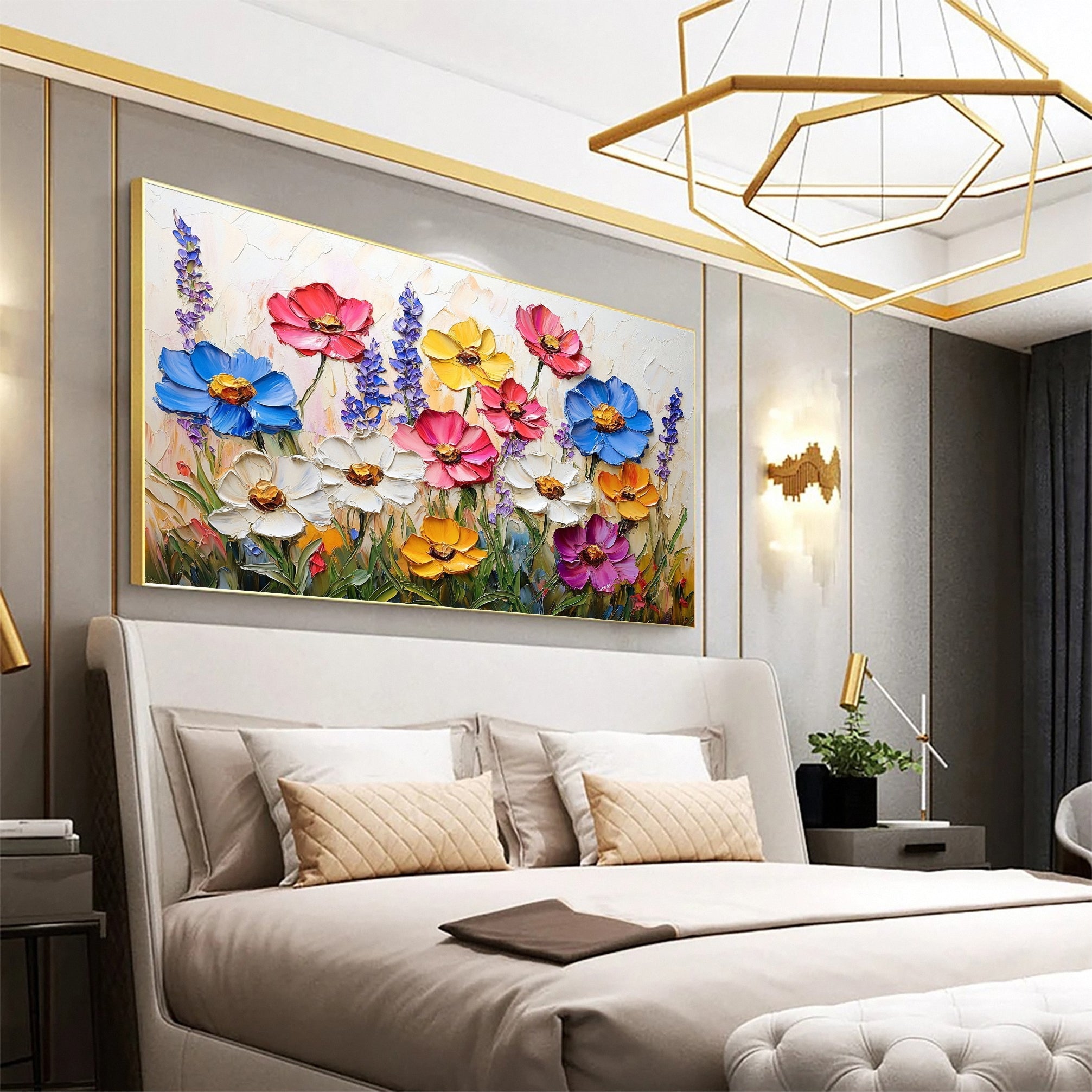 Elegant Colorful Bloom Wall Art for Modern Living Spaces #FB028