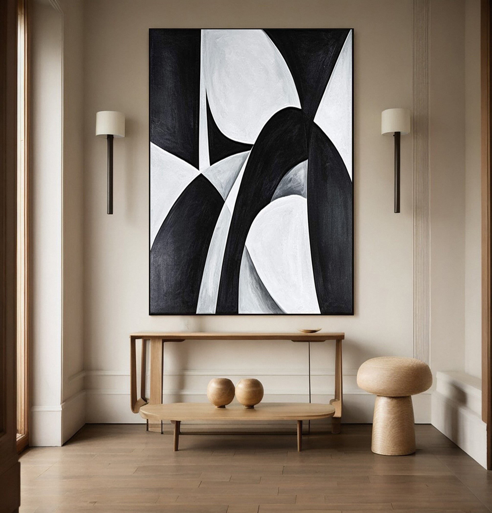 Black and White Abstract in the Spirit of Cecil Touchon #MM618