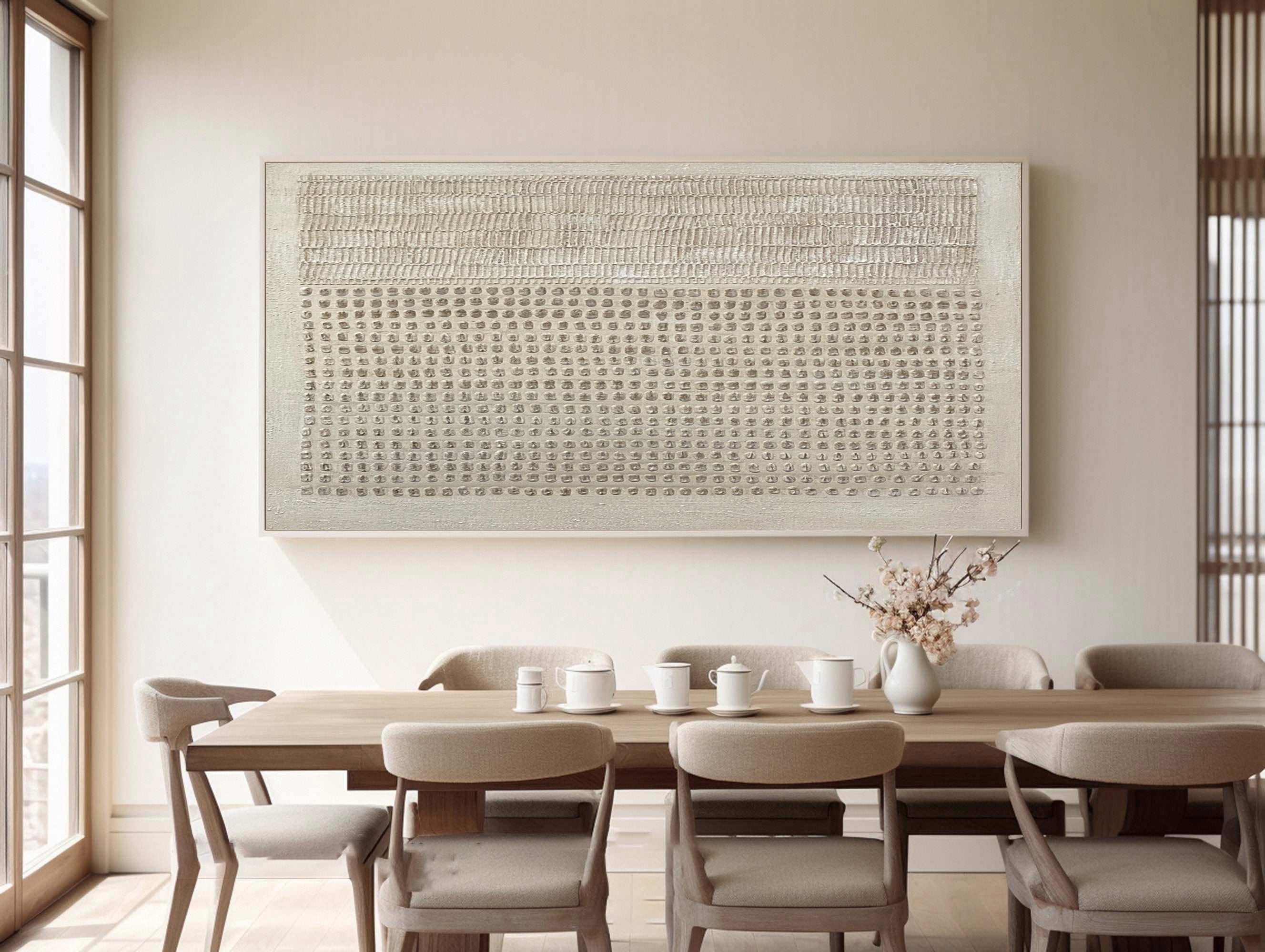 Oversized Textured Beige Canvas