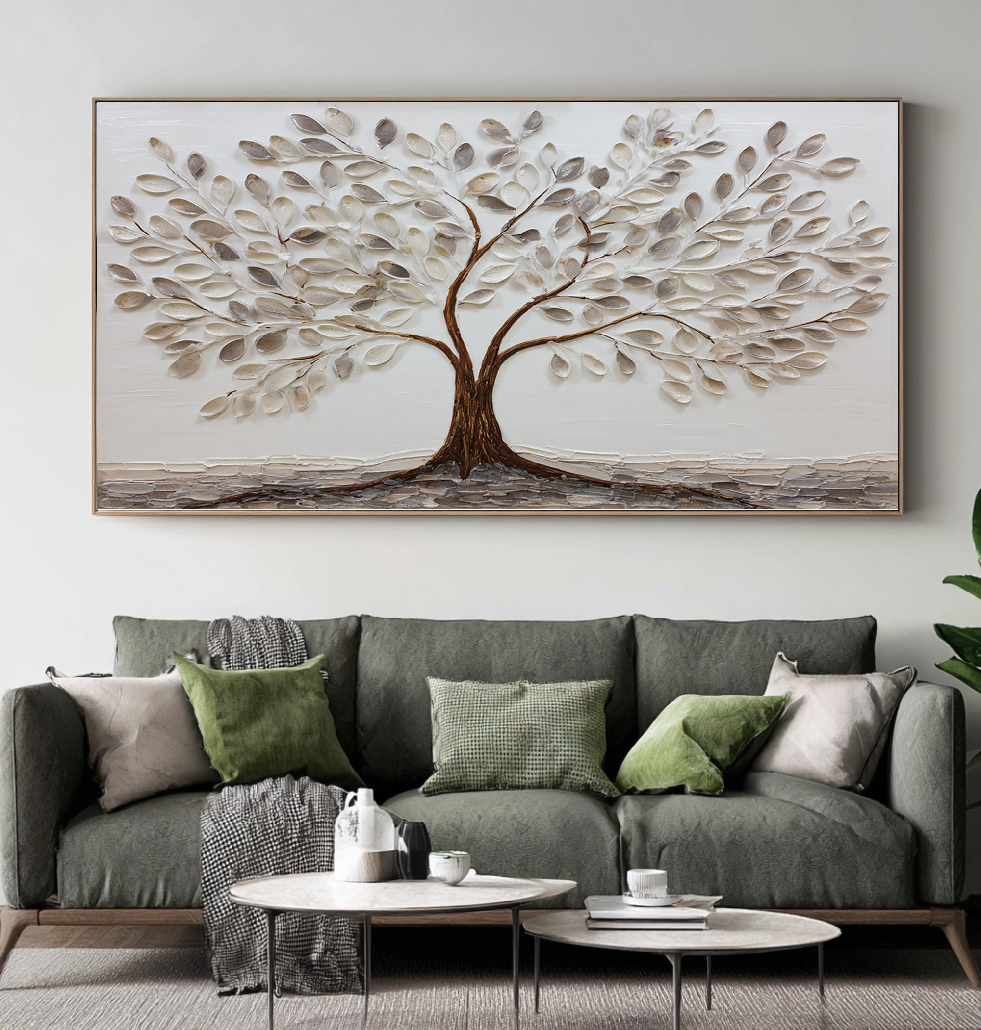 Minimalist Tree Oil Painting on Canvas #CZ 027