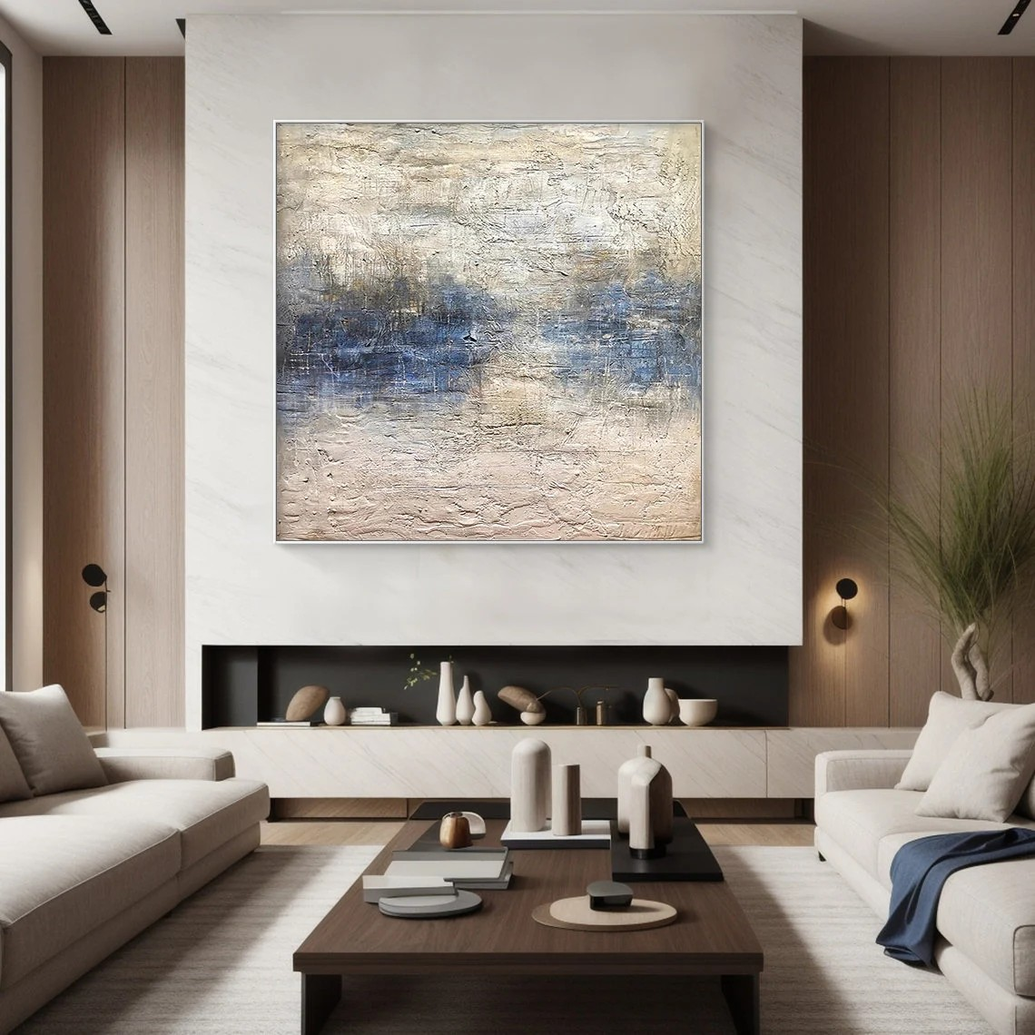 Textured Serene Landscape Modern Minimalist Wall Art #MM217