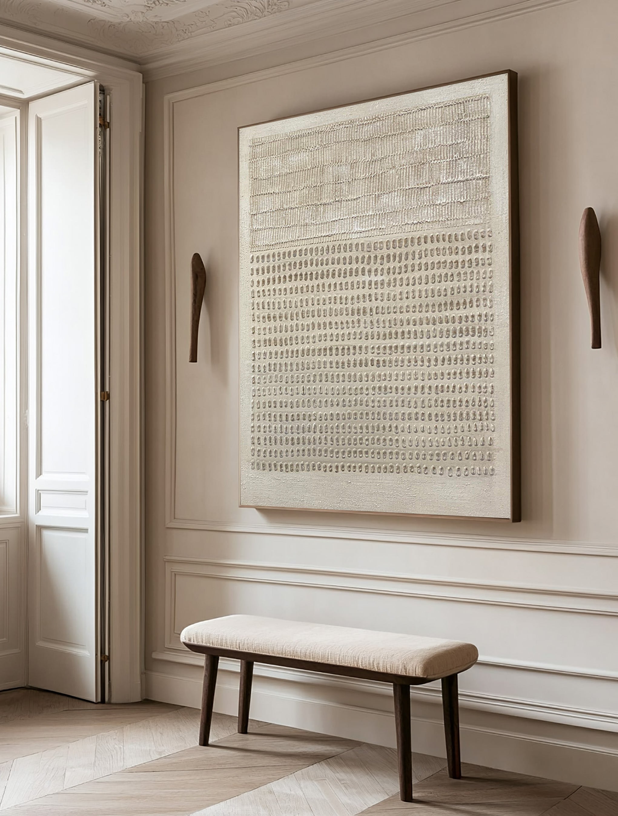 Calming Textured Wall Art Wabi-Sabi Inspired Neutral Canvas #MM190