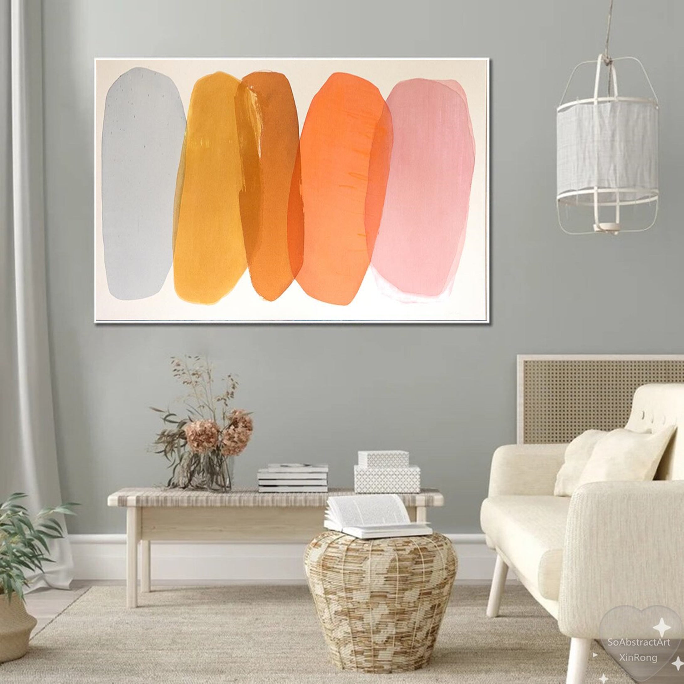 Soft Color Abstract Art Serene and Stylish Wall Art #AB012