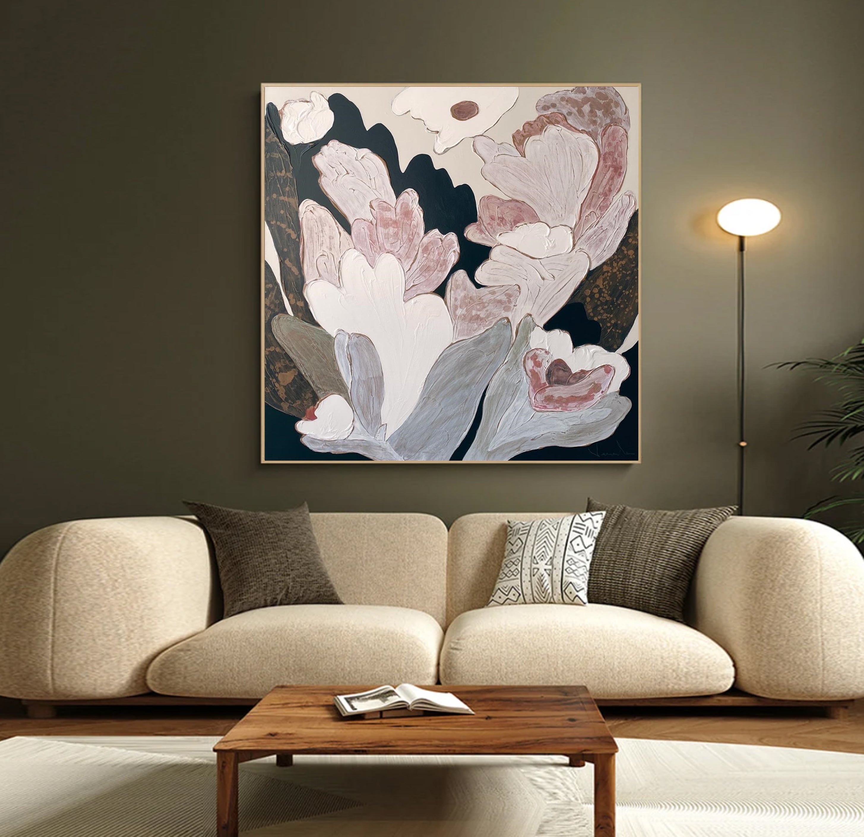 Elegant Modern Floral Wall Art #FB005