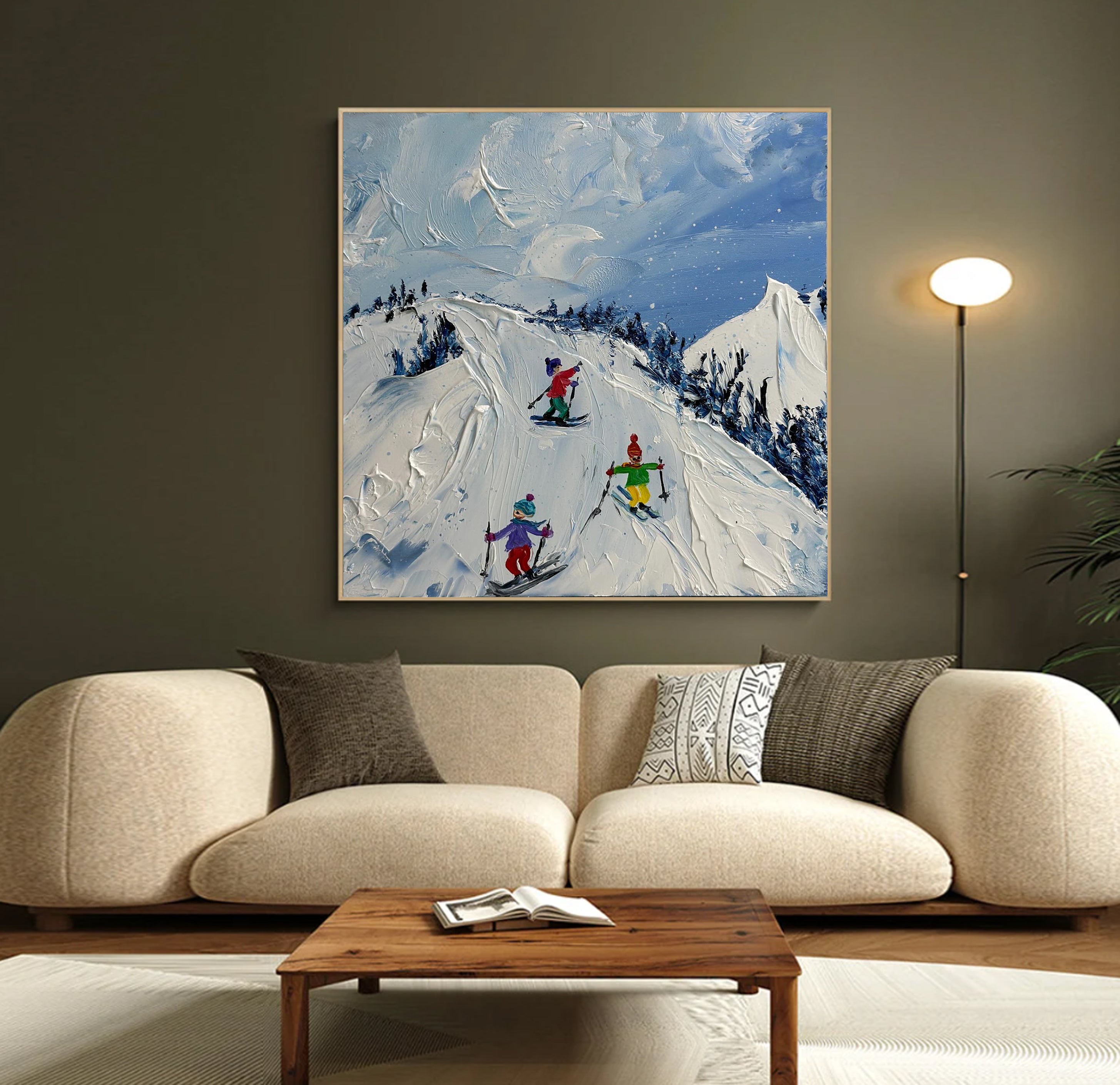 Exciting Snowy Skiing Landscape Art for Modern Interiors #SPA002