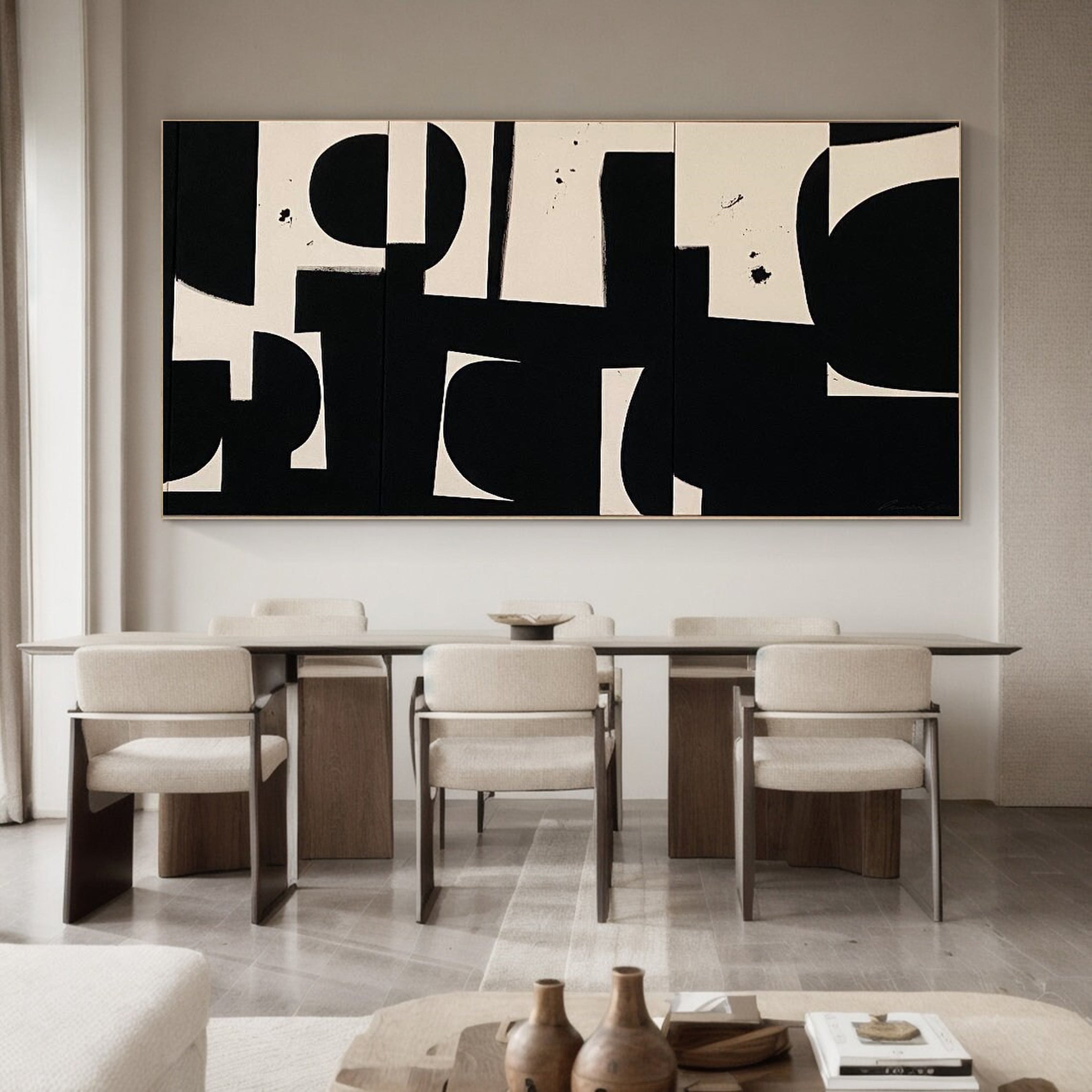 Black and White Abstract Art Minimalist Wall Decor #MM050