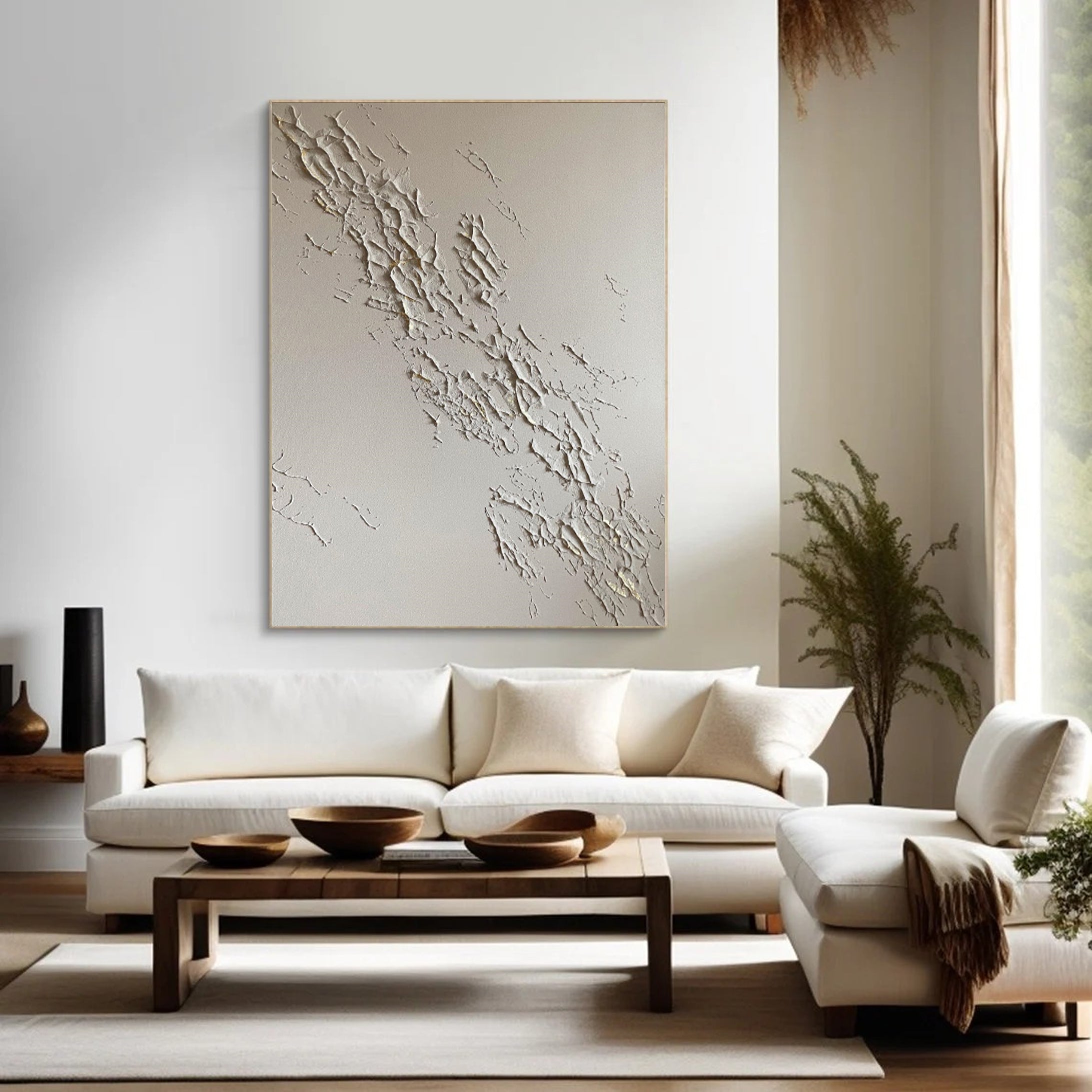 Modern Plaster Art Neutral Tones Canvas #MM029