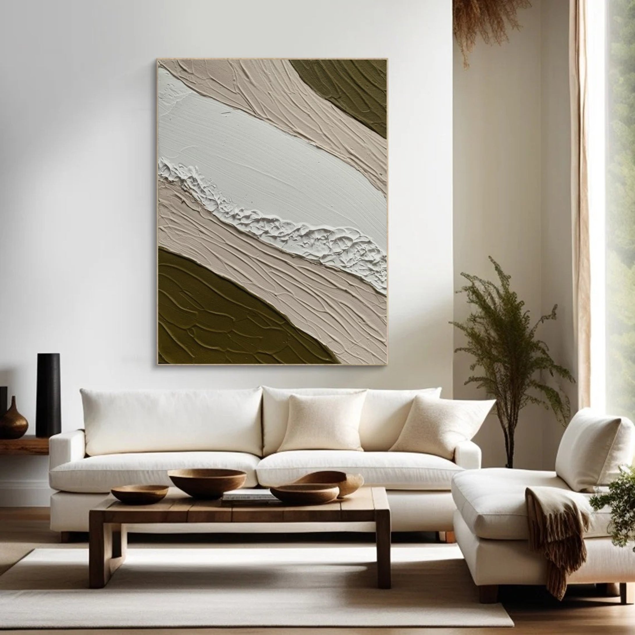 Textured Abstract Oil Painting For Minimalist Decor #MM024