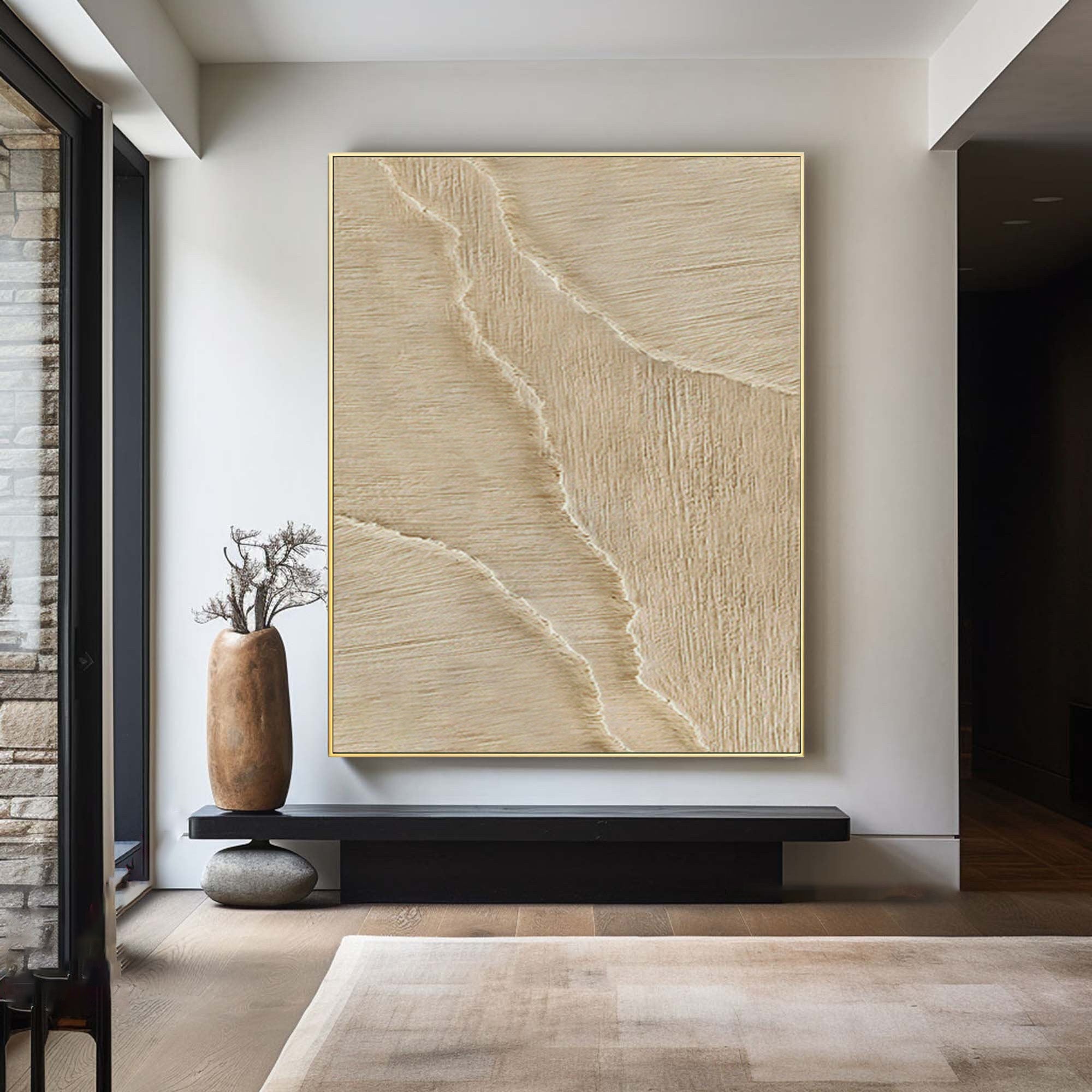 Hand-Painted Abstract Impasto - Vertical Coastal Wall Art #AG 072