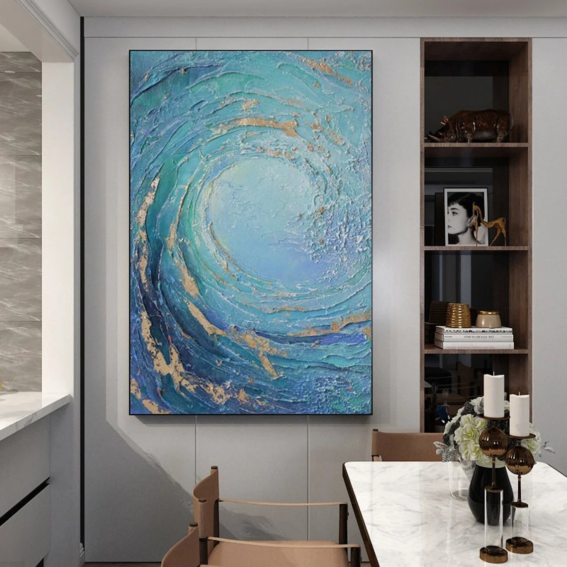 Abstract Ocean Wave Oil Painting