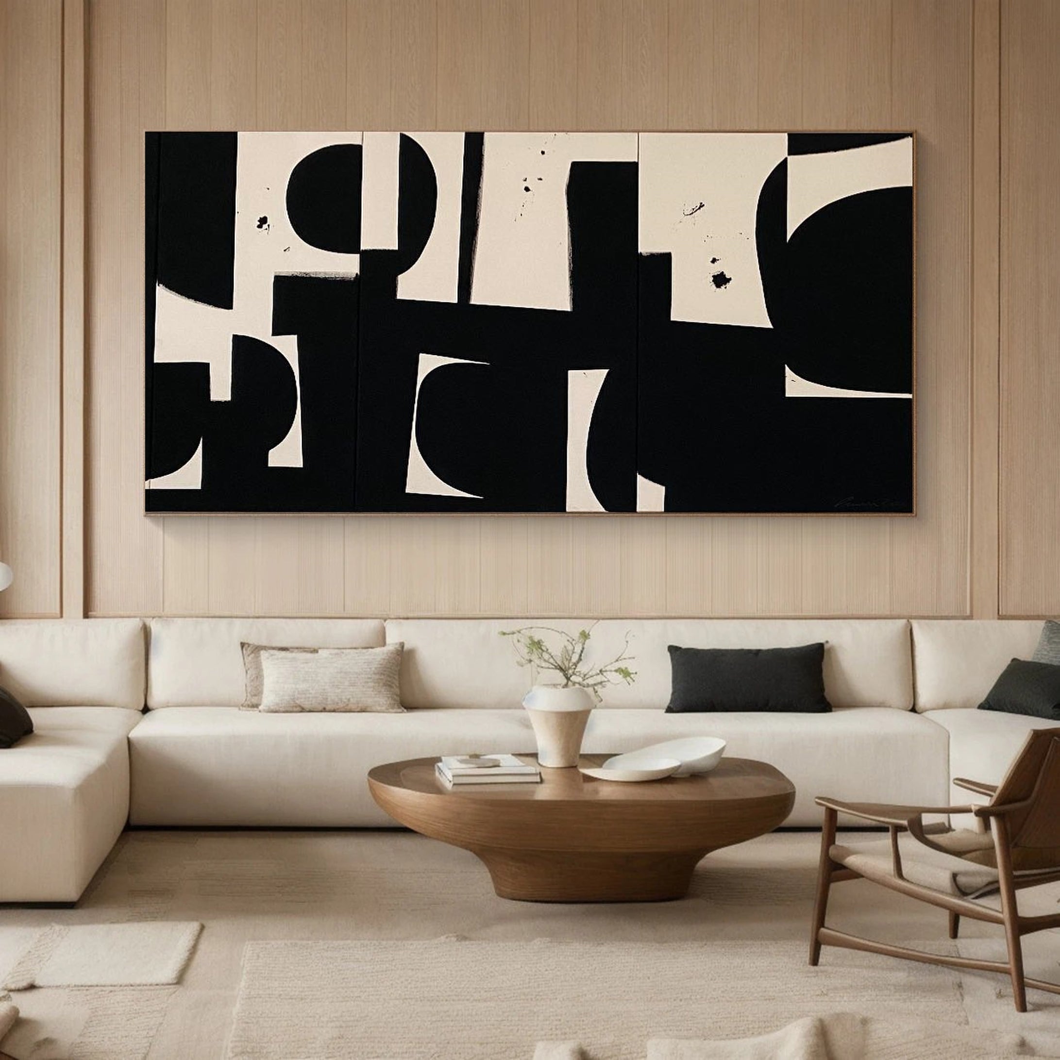 Black and White Abstract Art Minimalist Wall Decor #MM050