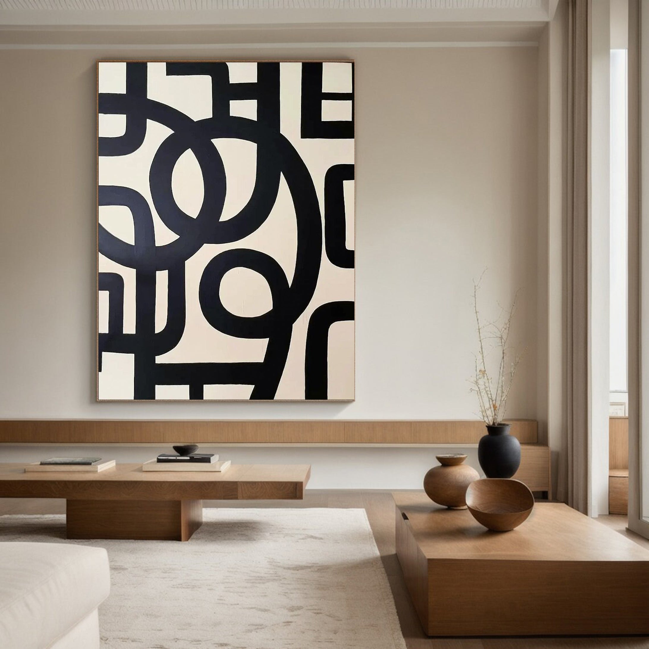 Modern Black and White Geometric Art Minimalist Wall Decor #MM031