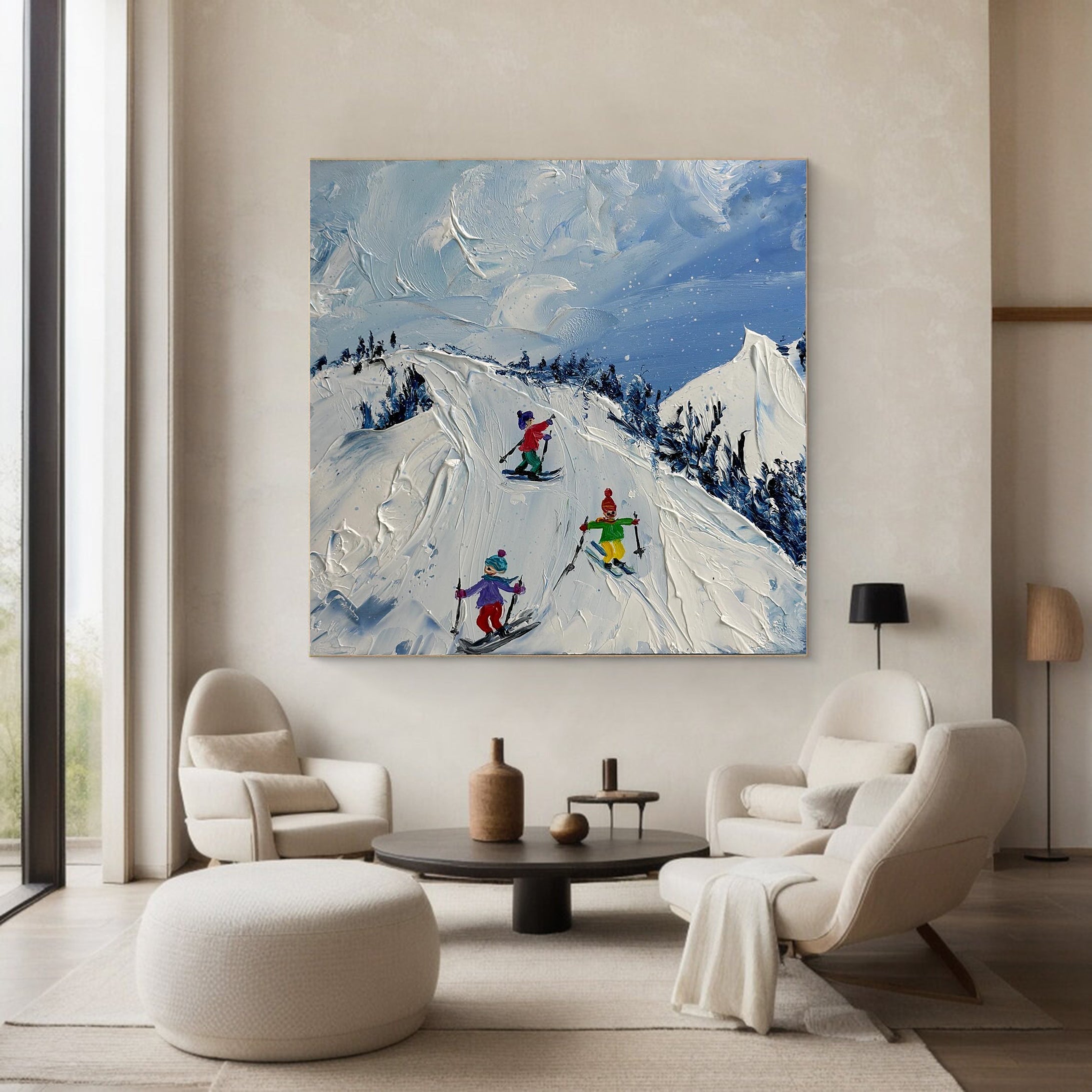 Exciting Snowy Skiing Landscape Art for Modern Interiors #SPA002