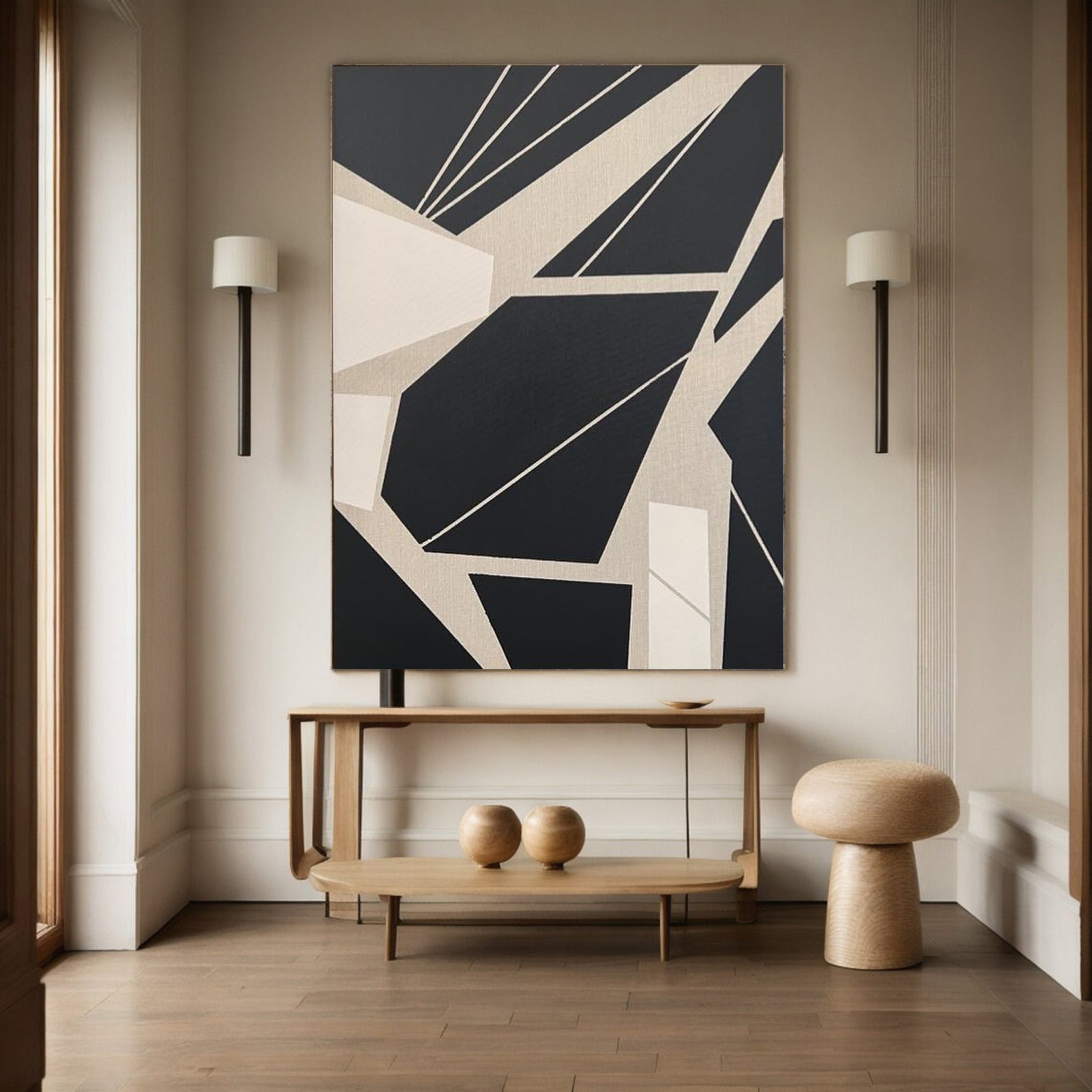 Modern Geometric Wall Art Hand-painted Canvas Art #MM019