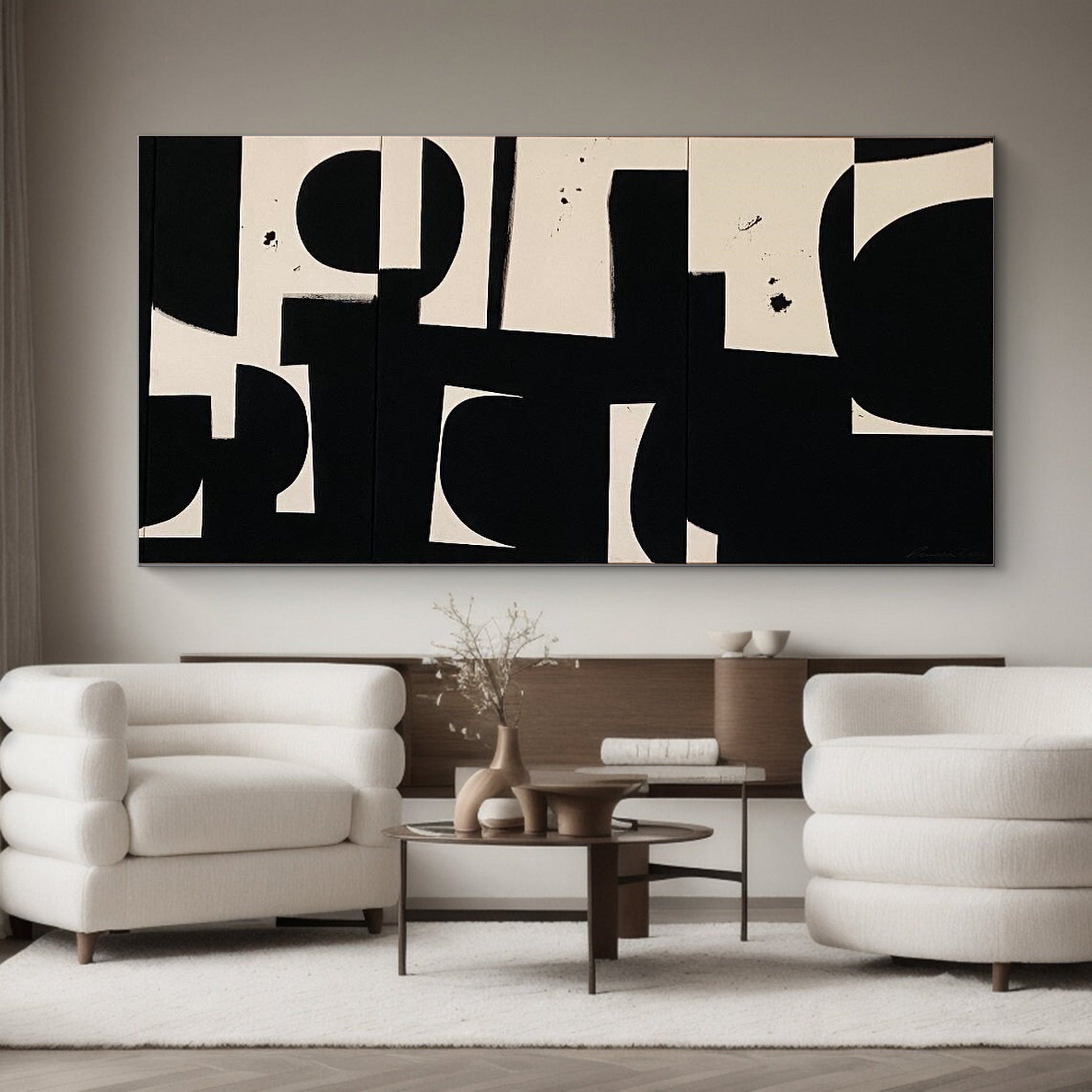 Black and White Abstract Art