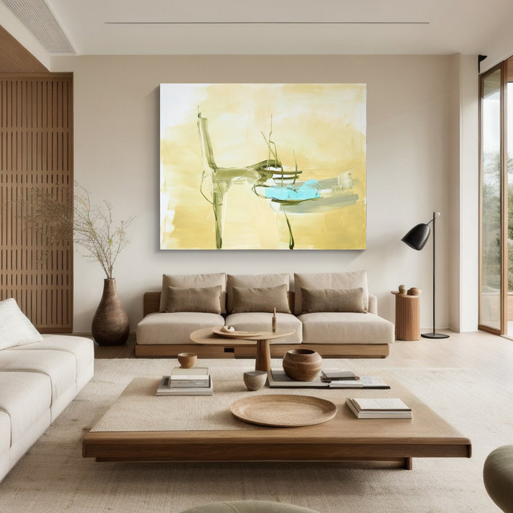 Abstract Landscape Oil Painting Warm Tones For Home Decor #MC005