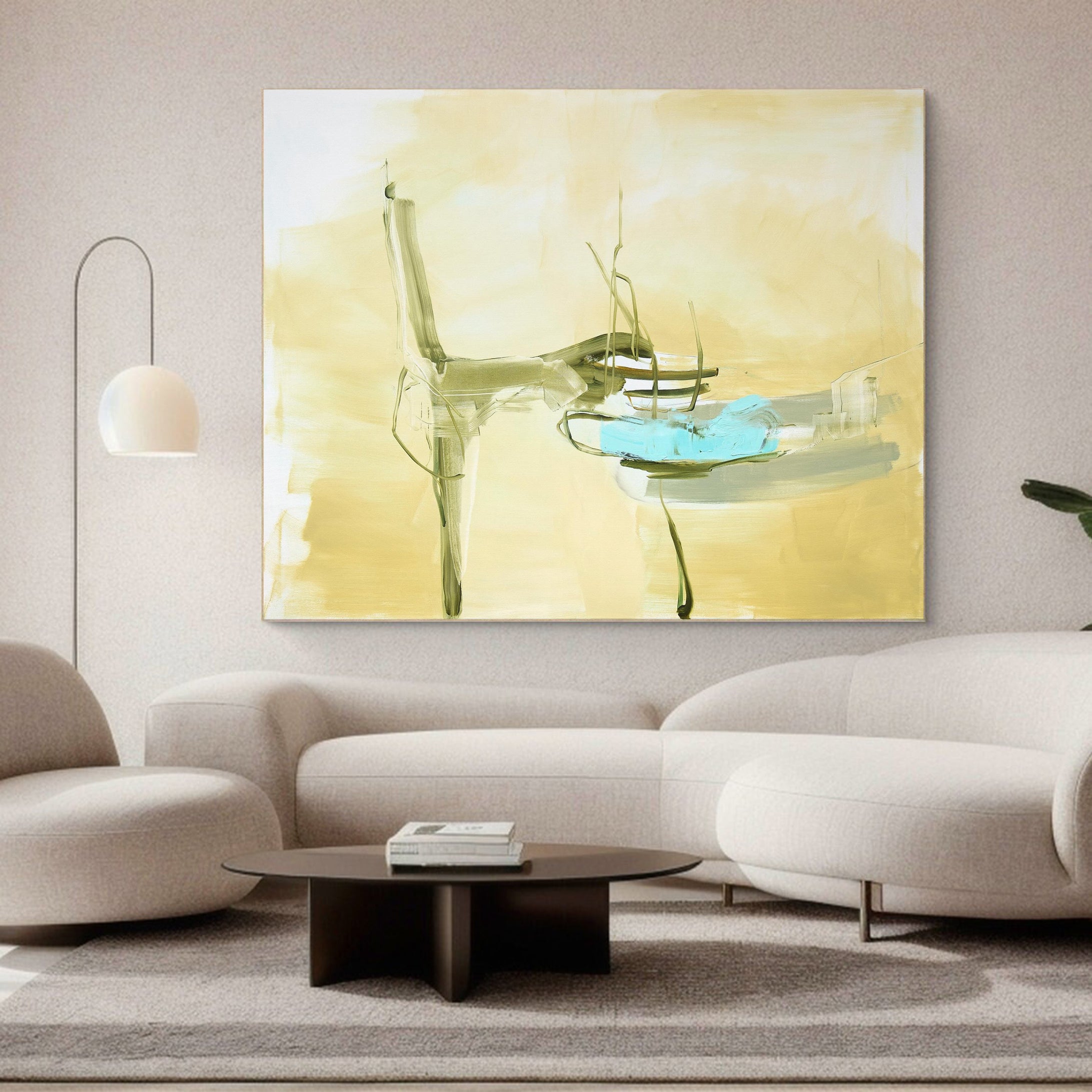 Abstract Landscape Oil Painting Warm Tones For Home Decor #MC005