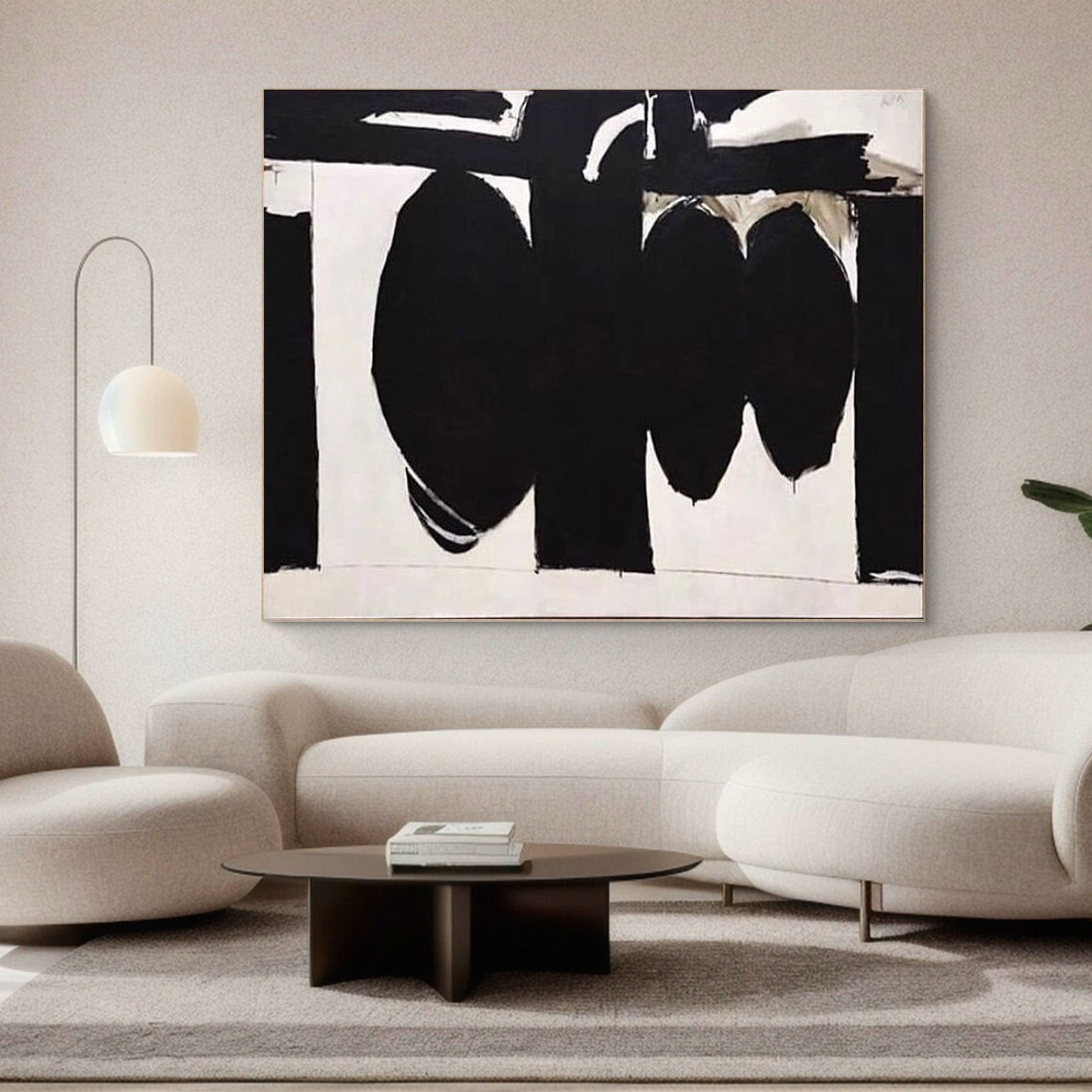 Minimalist Abstract Wall Art Black and White Design #MM047