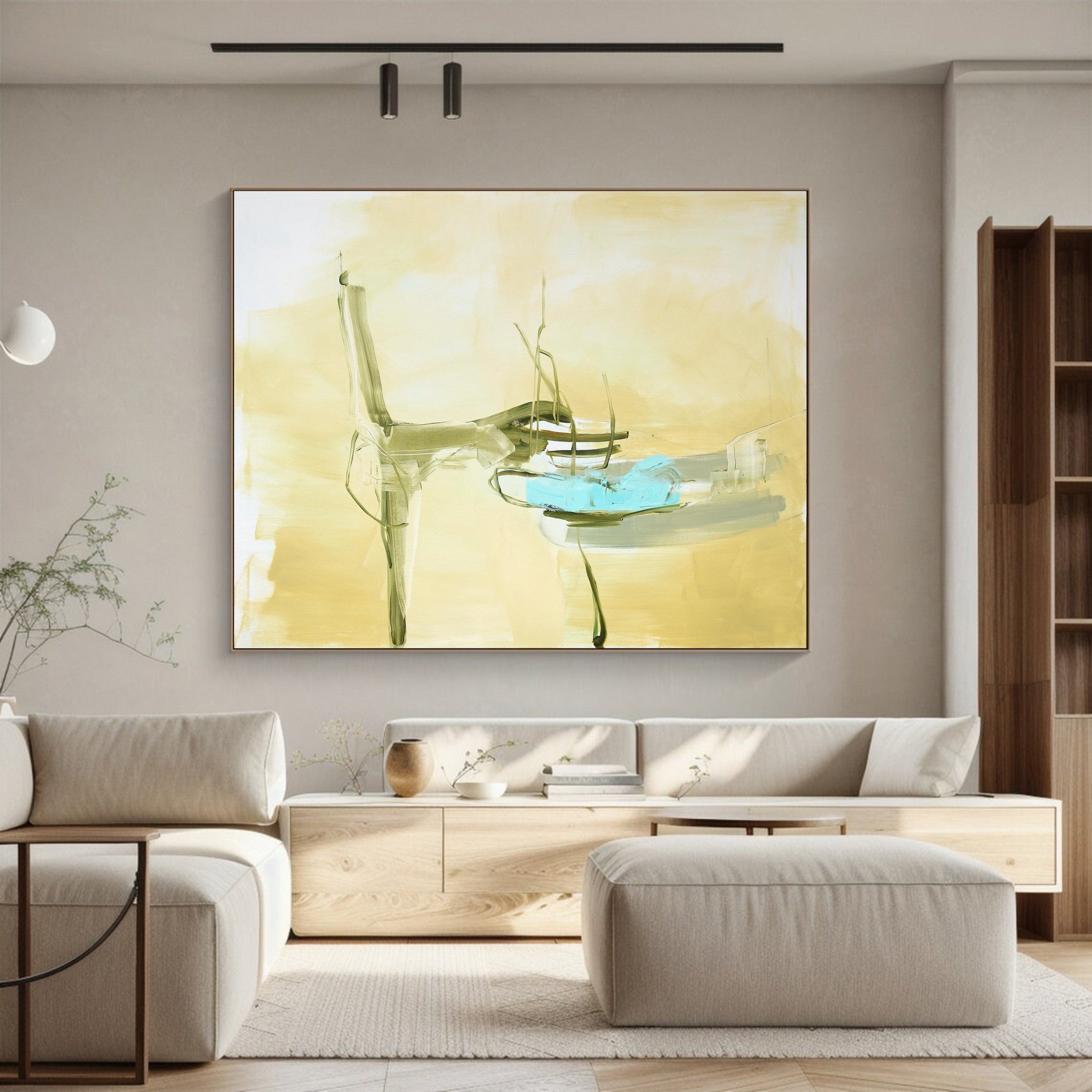 Abstract Landscape Oil Painting Warm Tones For Home Decor #MC005