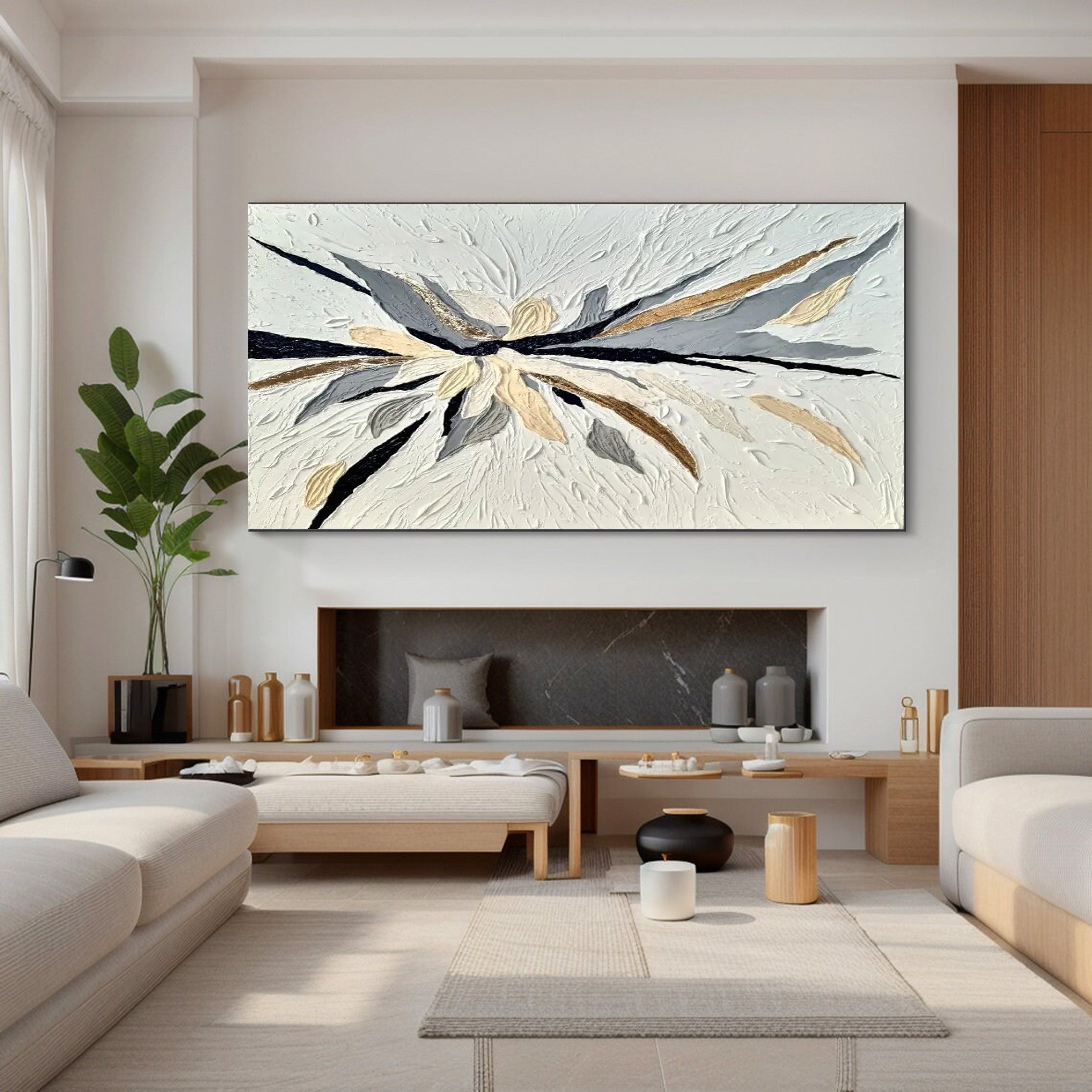 Textured Abstract Oil Painting For Modern Homes #MM052