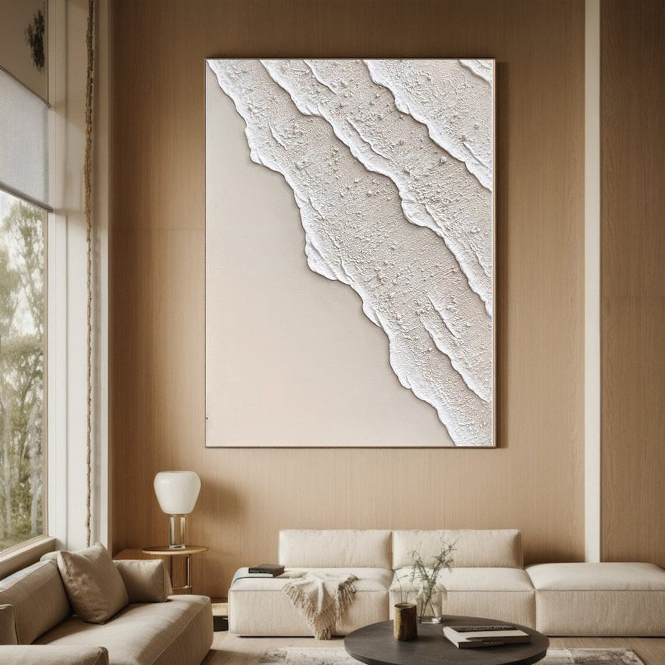 Textured Abstract Plaster Art Natural Inspired Wall Canvas for Modern Decor #MM004