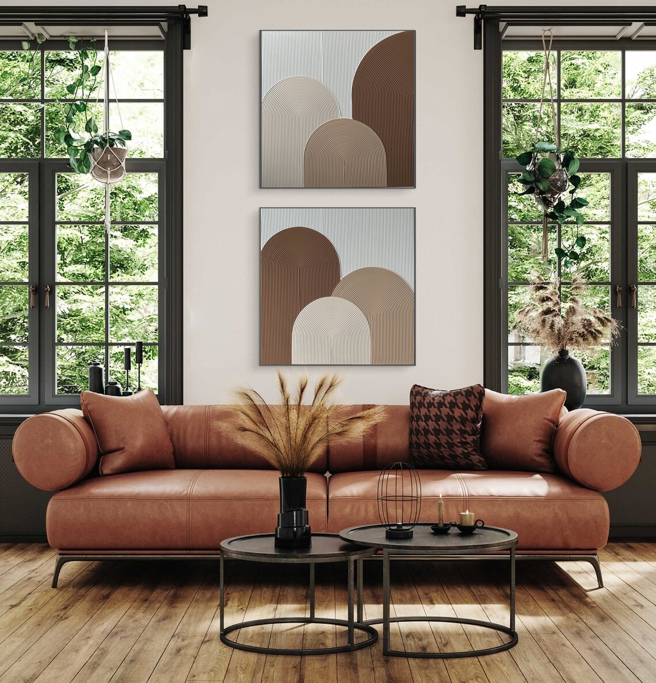 Modern Geometric Arch Canvas Wall Art Set  #MMS014